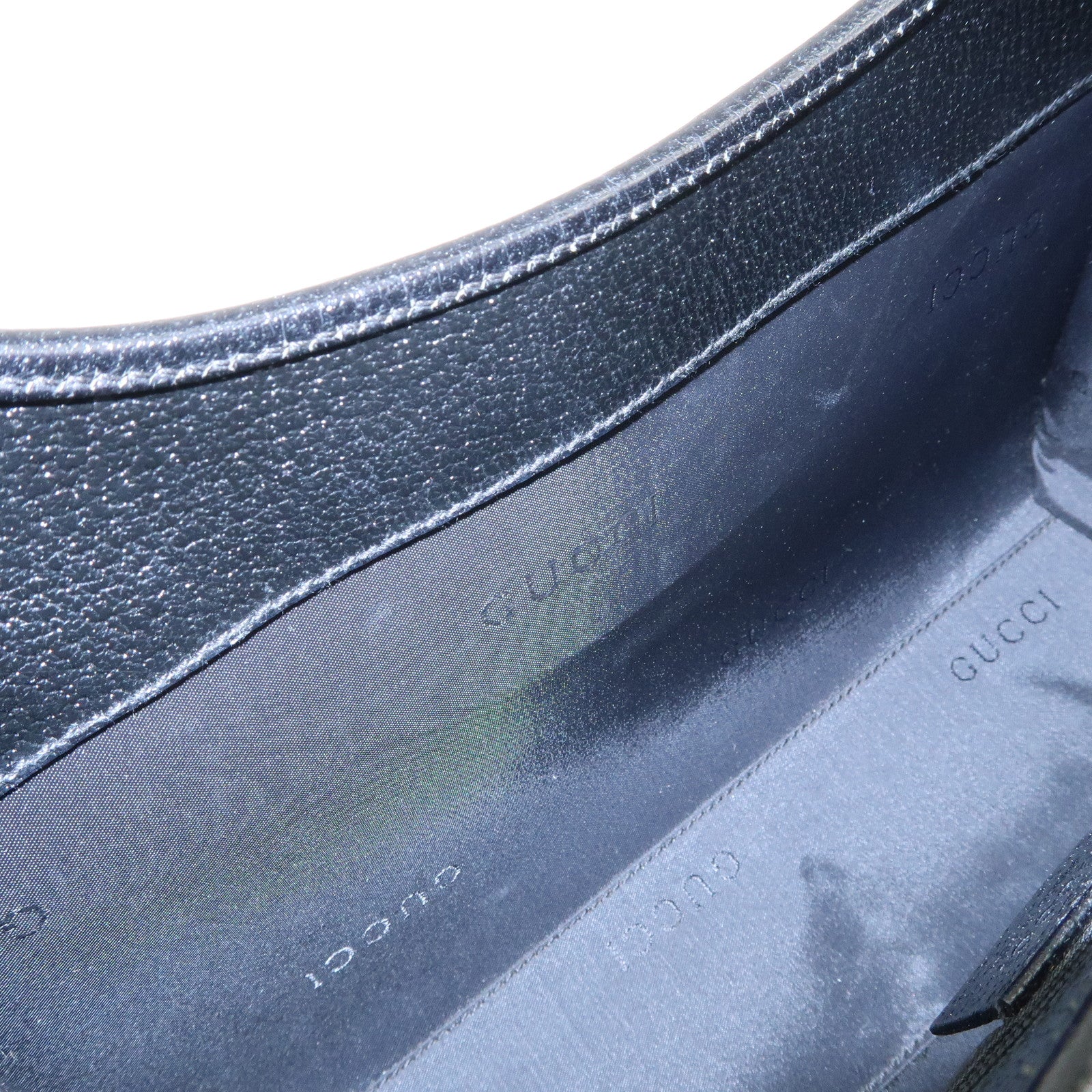 GUCCI Jackie Logo Leather Hand Bag Shoulder Bag Black 002.1068