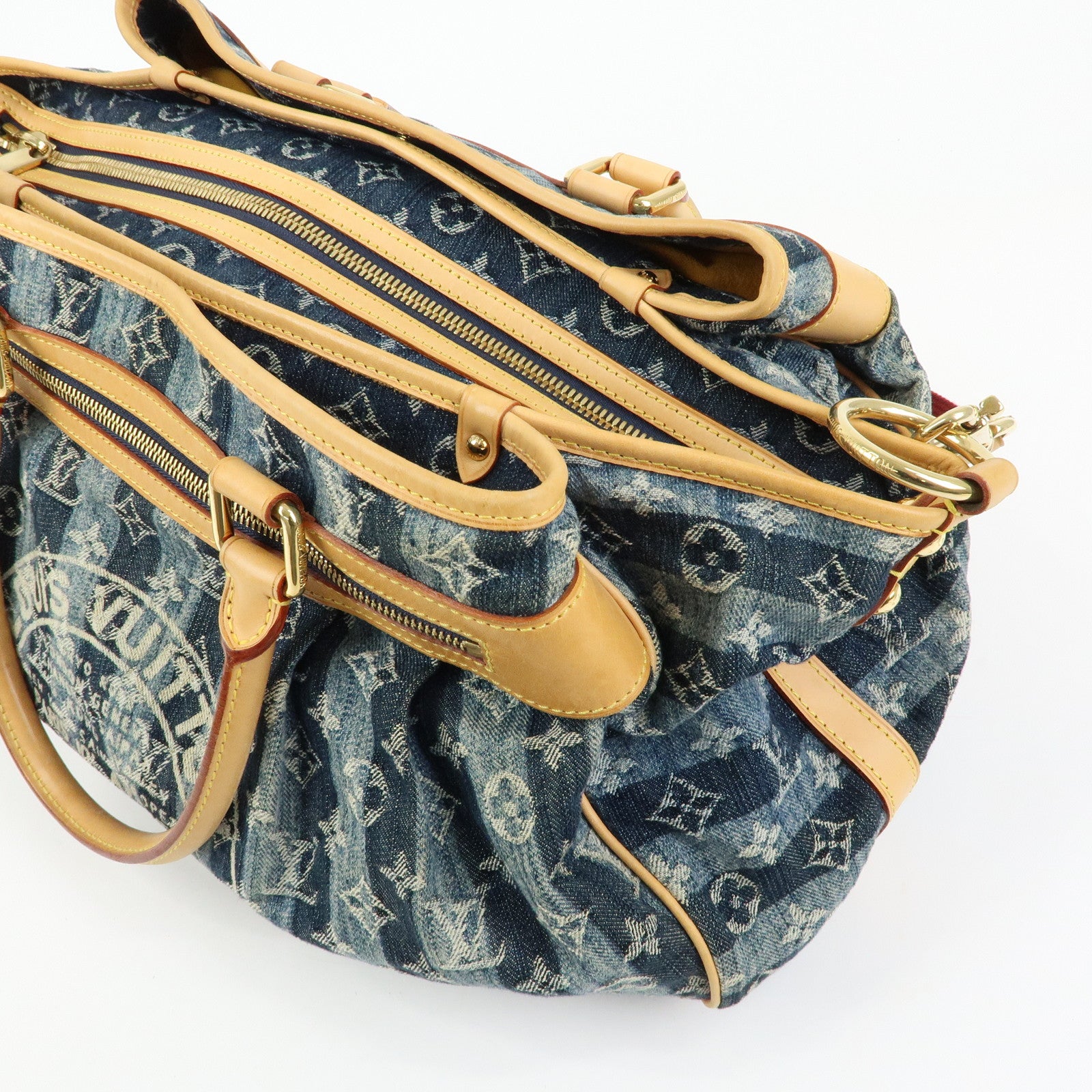 Louis Vuitton Monogram Denim Cabas Raye GM 2Way Hand Bag M95336