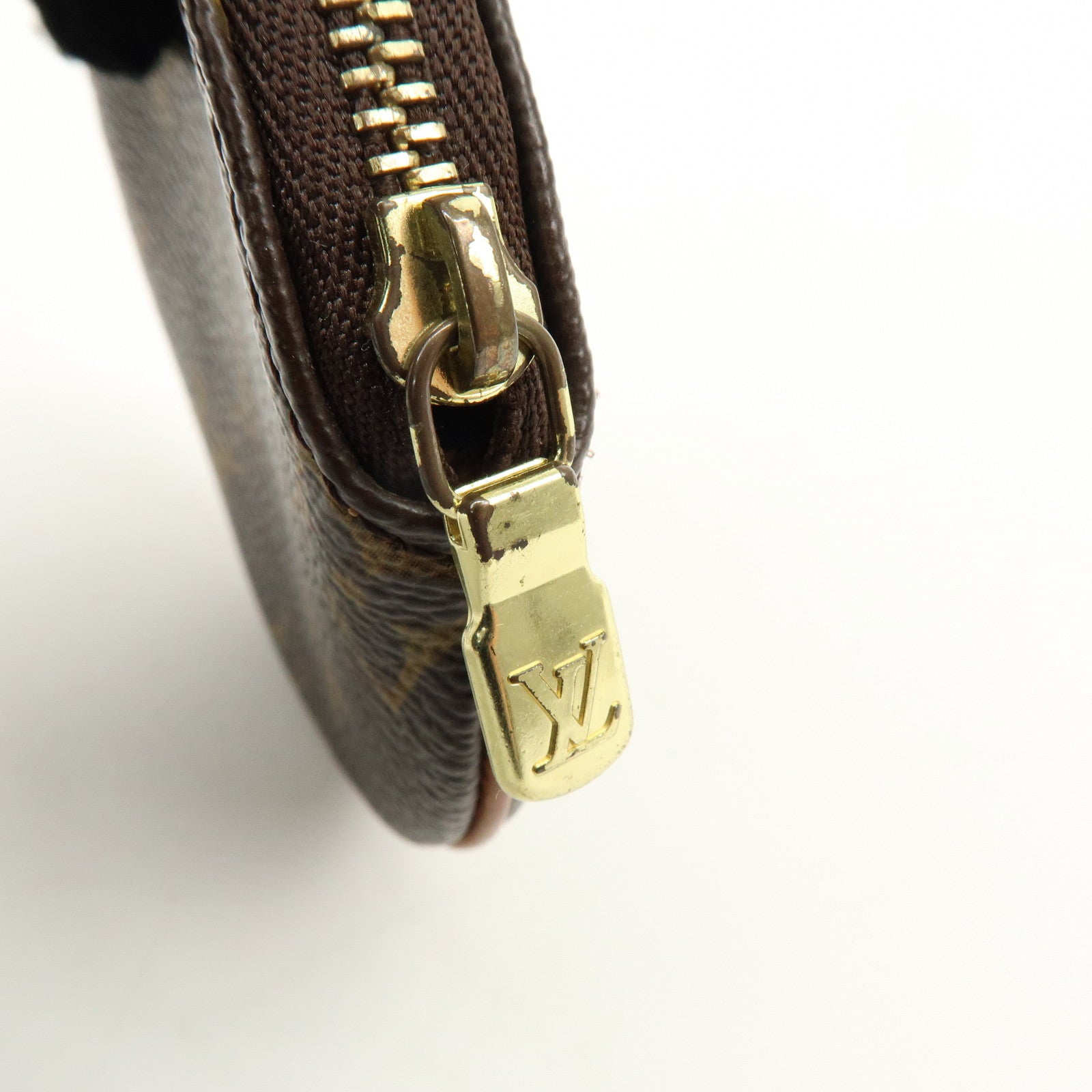 Louis Vuitton Monogram Porte Monnaie Rond Coin Case Brown M61926