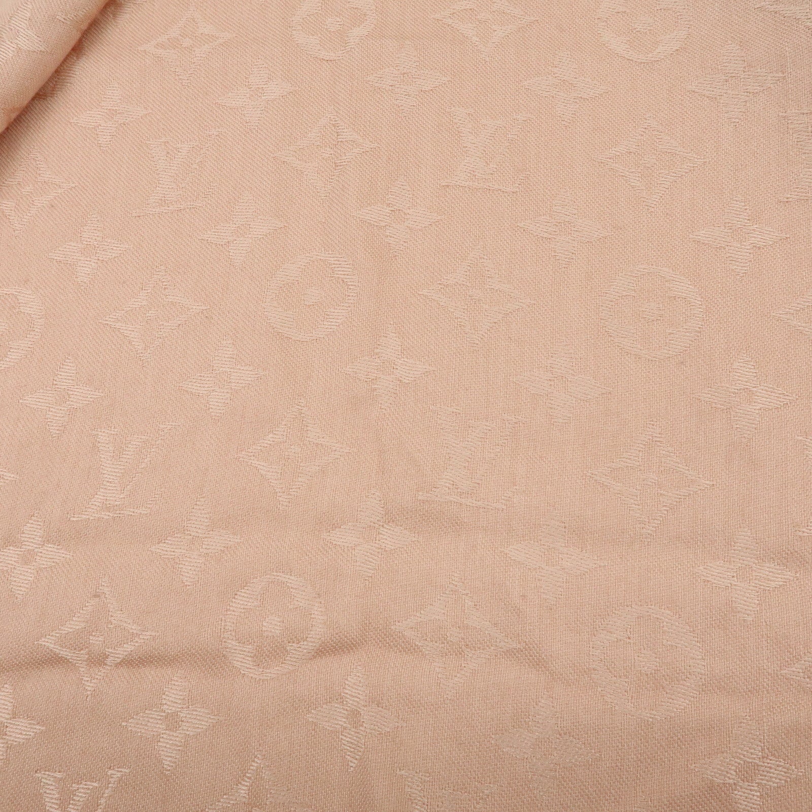 Louis Vuitton Monogram Silk Wook Scarf Shawl Pink 402336