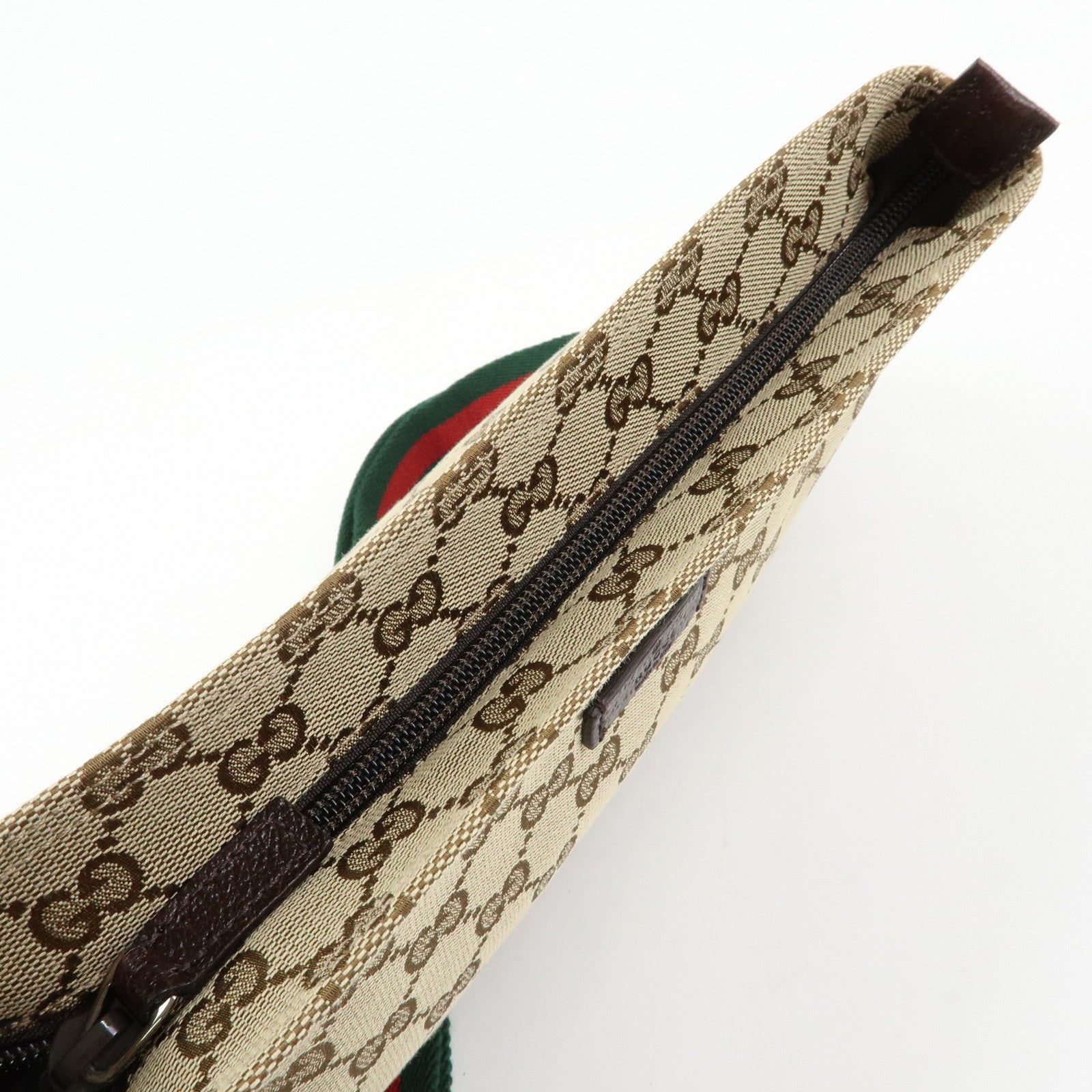 GUCCI Sherry GG Canvas Leather Shoulder Crossbody Bag Beige 189749