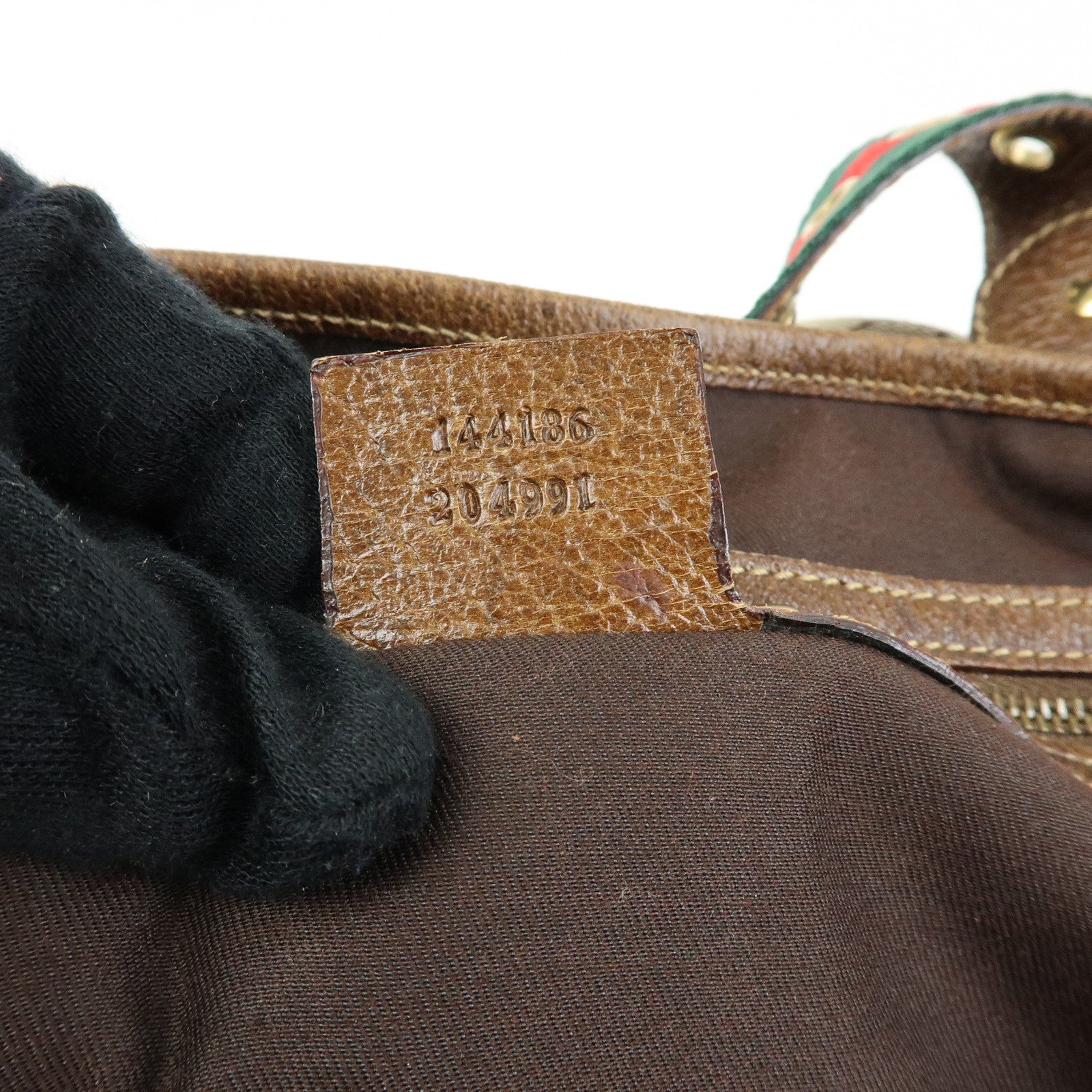 GUCCI Sherry GG Canvas Tote Bag Hand Bag Beige Brown 144186