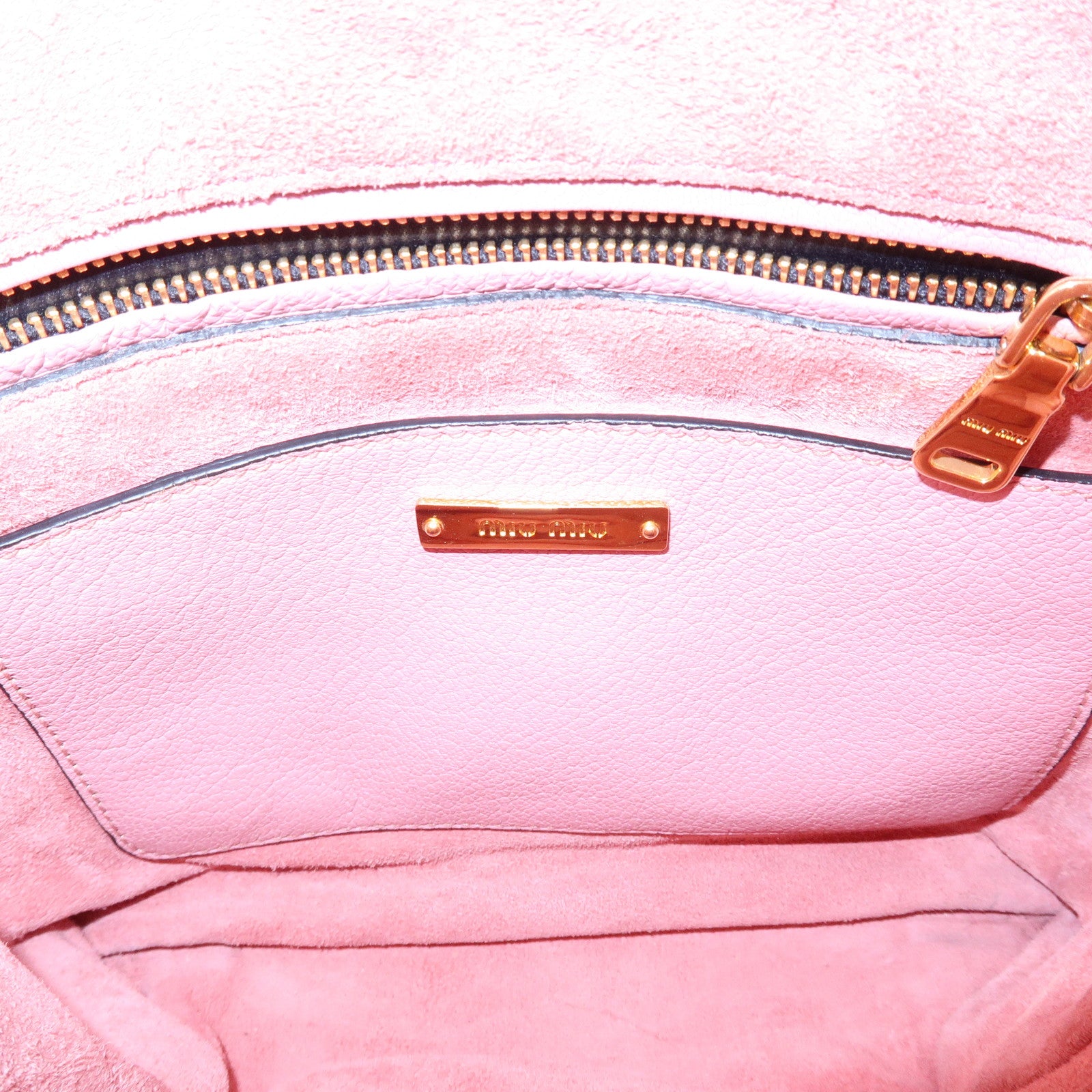 MIU MIU Madras Leather 2Way Bag Hand Bag Shoulder Bag Pink