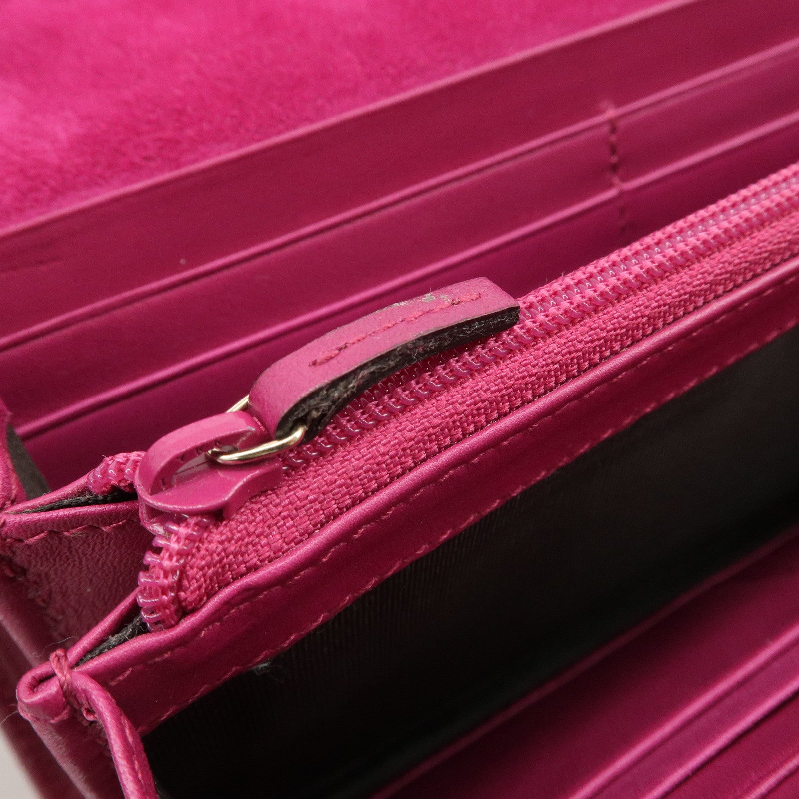 GUCCI Nice Micro Guccissima Patent Leather Long Wallet Pink 309760