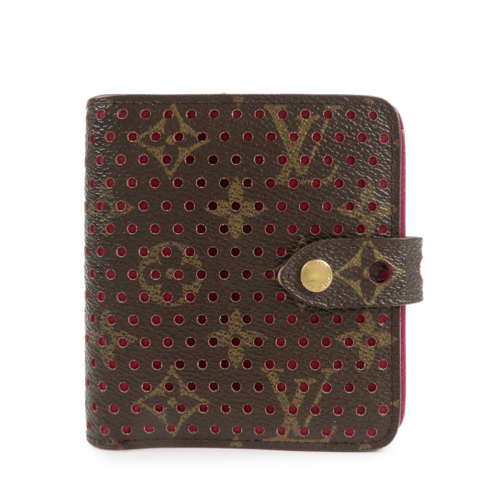 Louis Vuitton Monogram Perfor Compact Zip Fuchsia M95188 Used