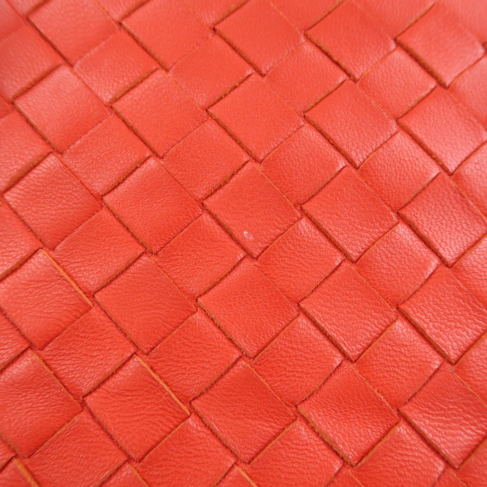BOTTEGA VENETA Intrecciato Nappa Leather Hand Bag Red