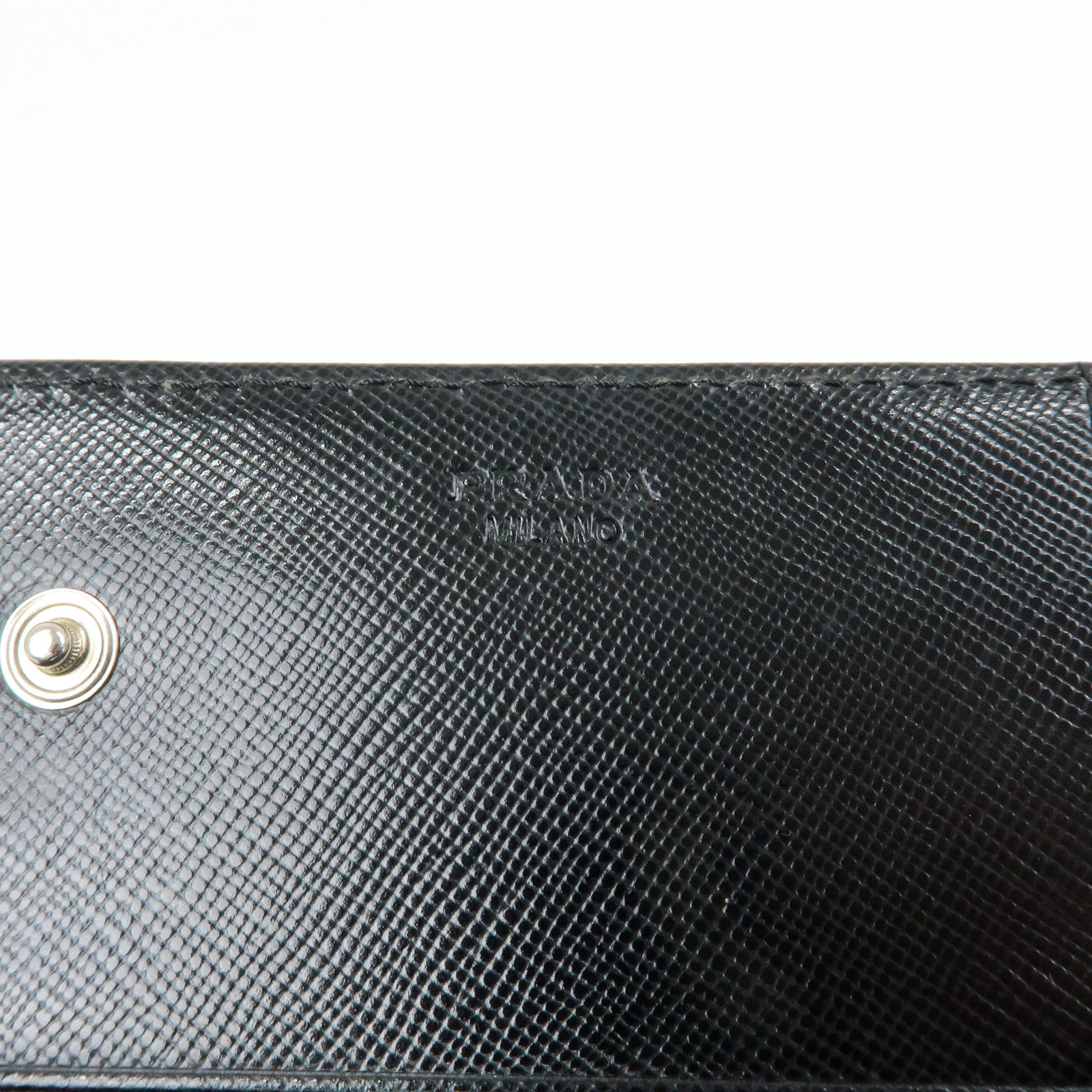 PRADA Triangle Logo Nylon Leather Long Wallet Black M608