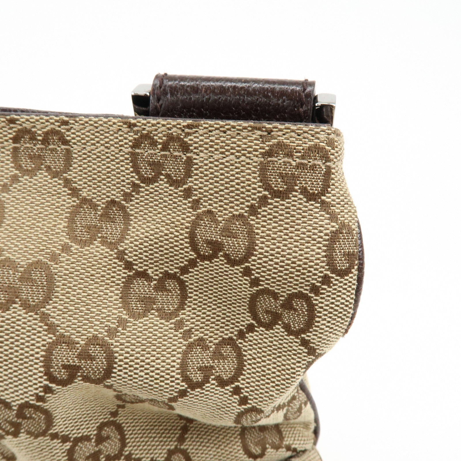 GUCCI Sherry GG Canvas Leather Shoulder Bag Beige Brown 169937