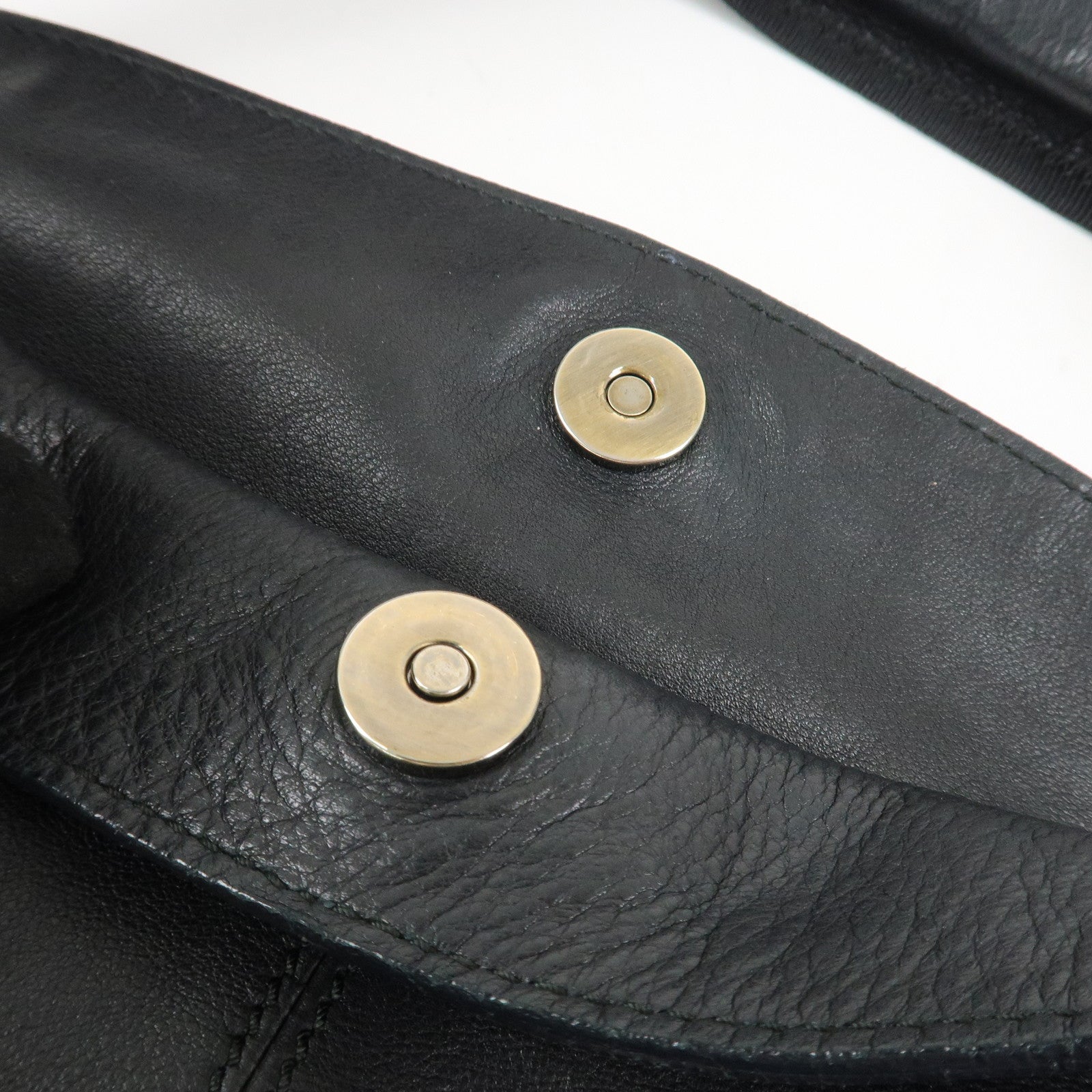 Ferragamo Vara Ribbon Leather Shoulder Bag Hand Bag Black Used