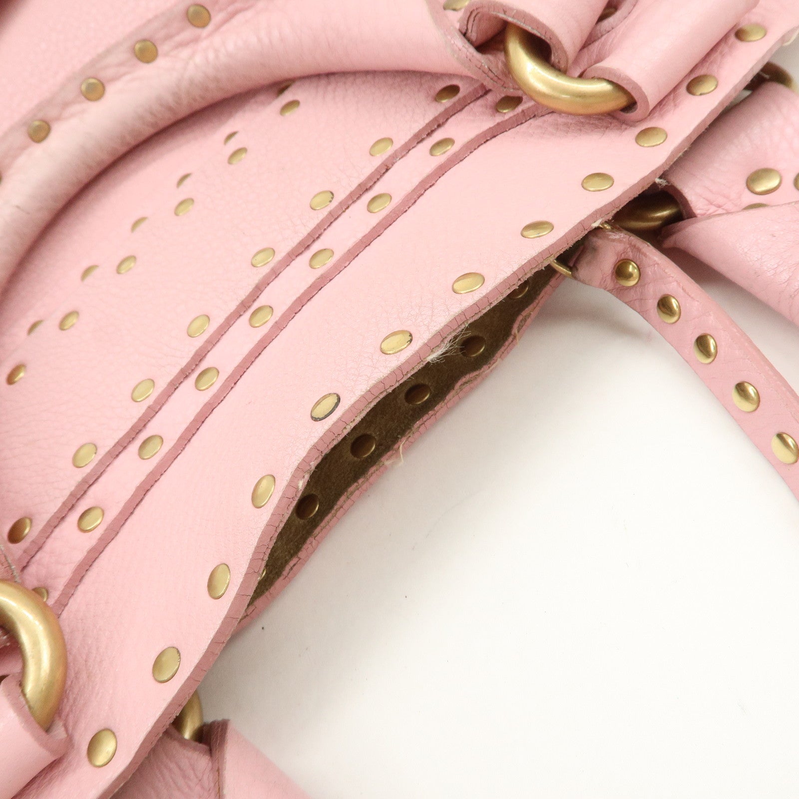 CELINE Leather Boogie Bag Hand Bag Tote Bag Pink