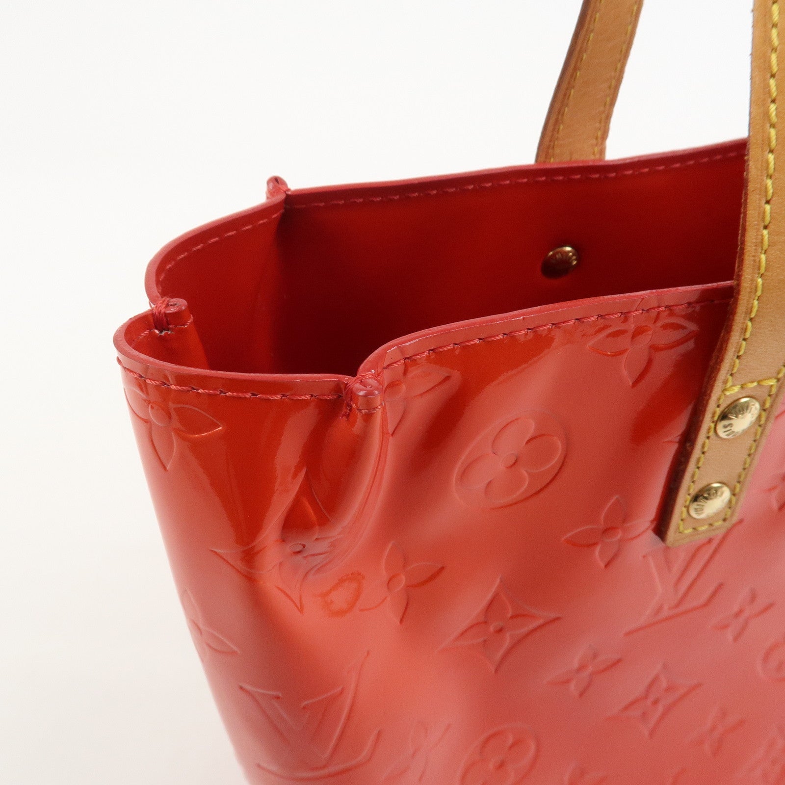 Louis Vuitton Monogram Vernis Lead PM Hand Bag Rouge M91088