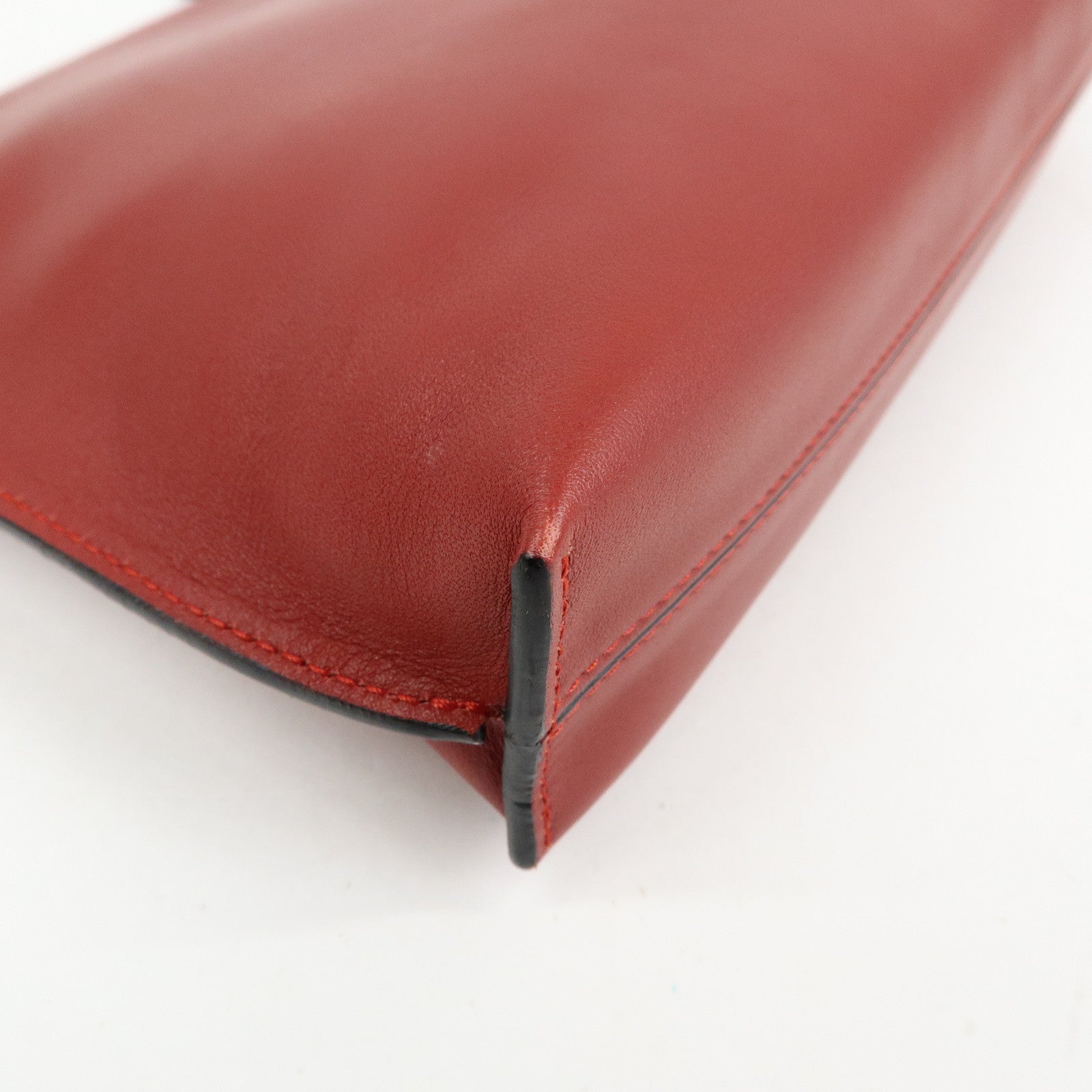 LOEWE Anagram Leather Pouch Clutch Bag Bordeaux Red