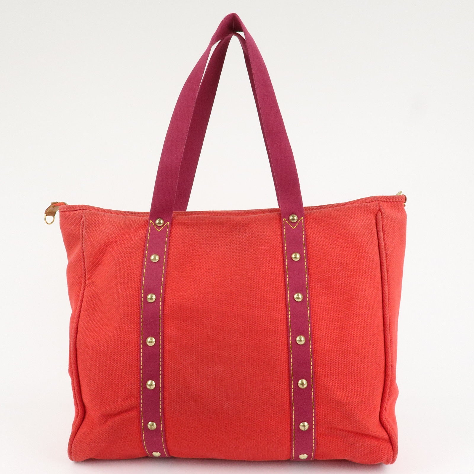 Louis Vuitton Antigua Cabas GM Canvas Shoulder Bag Rouge M40031 Used