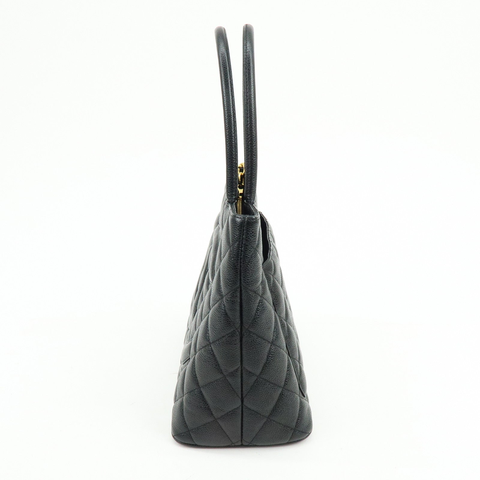 CHANEL Matelasse COCO Mark Medallion Caviar Skin Tote Bag A01804