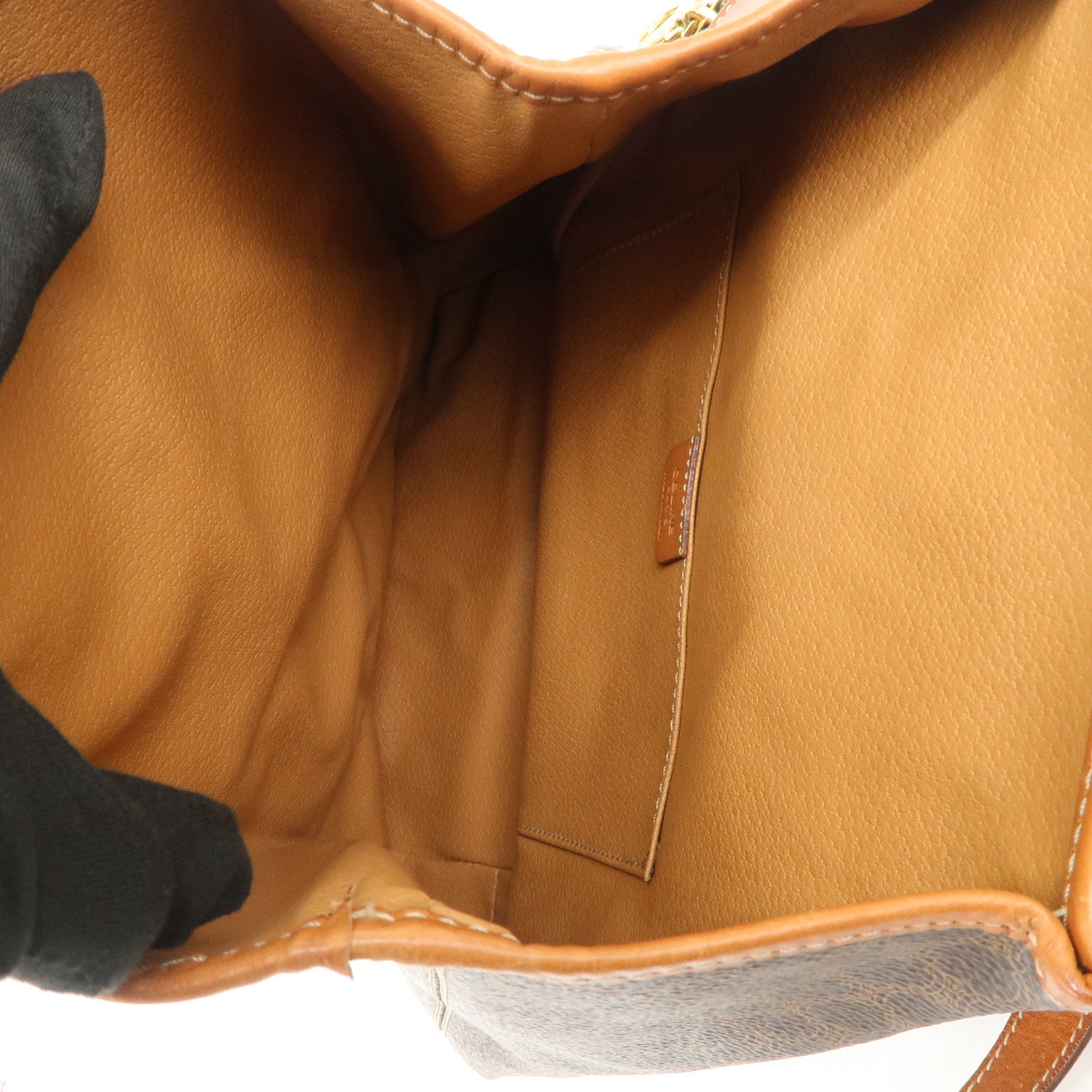 CELINE Macadam PVC Leather Backpack Rucksack Brown