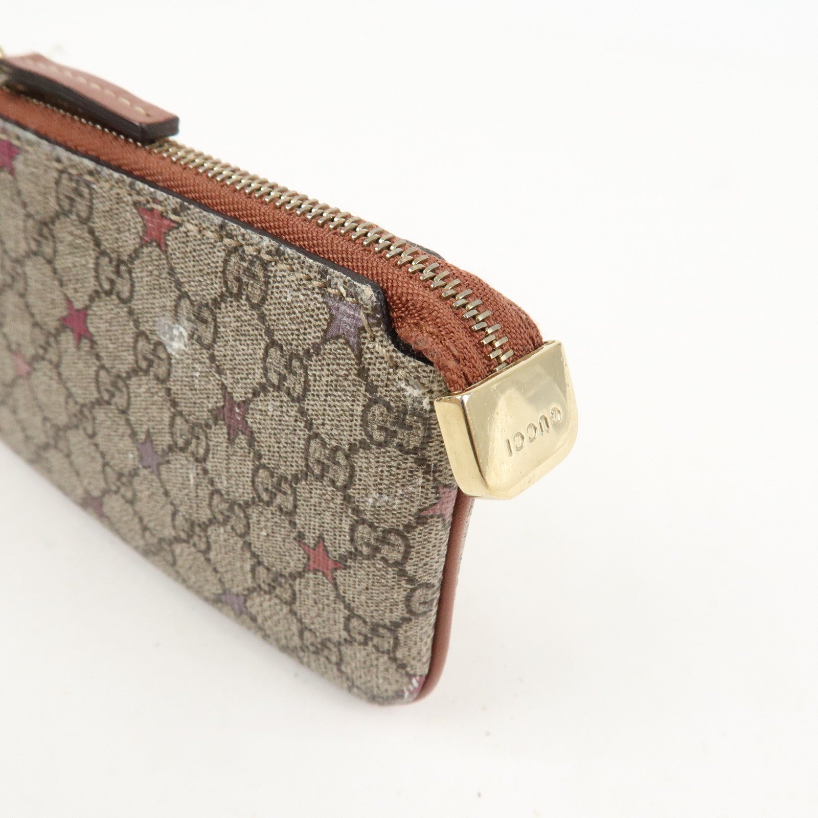 GUCCI GG Supreme PVC Coin Case Key Case Beige 233183