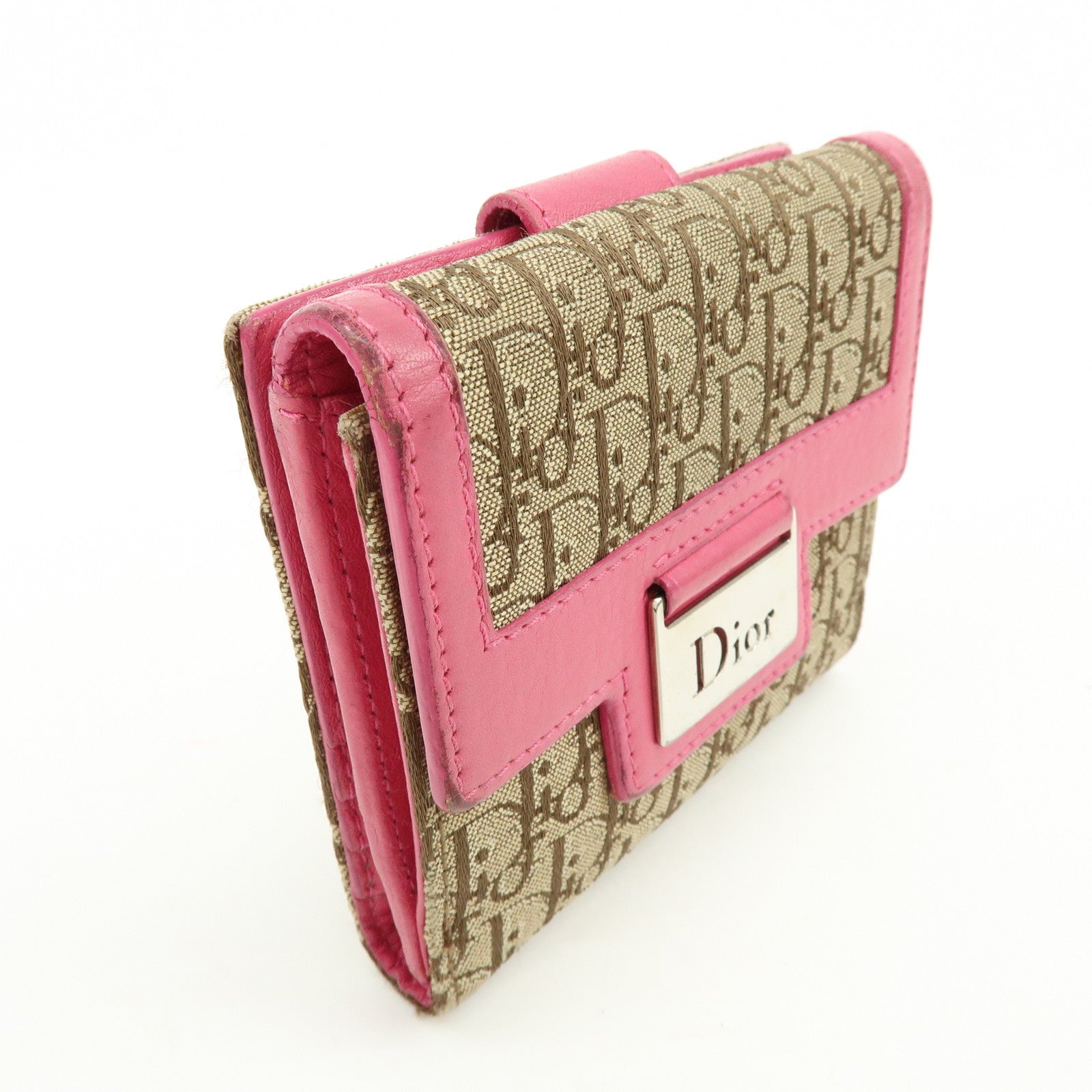 Christian Dior Street Chic Trotter Jaquard Canvas Leather Wallet