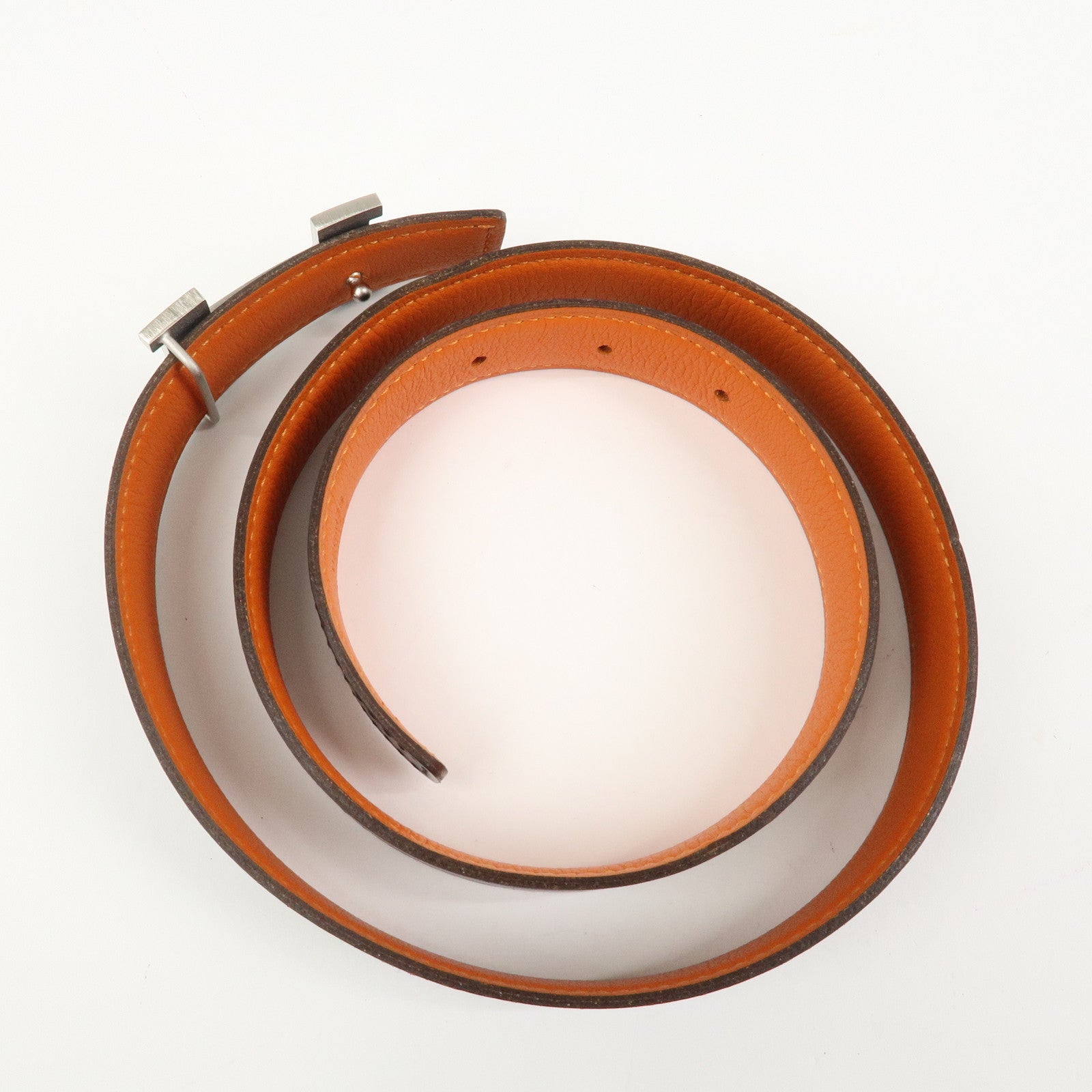 HERMES H Buckle Reversible Constance Leather Belt E Stamped Black