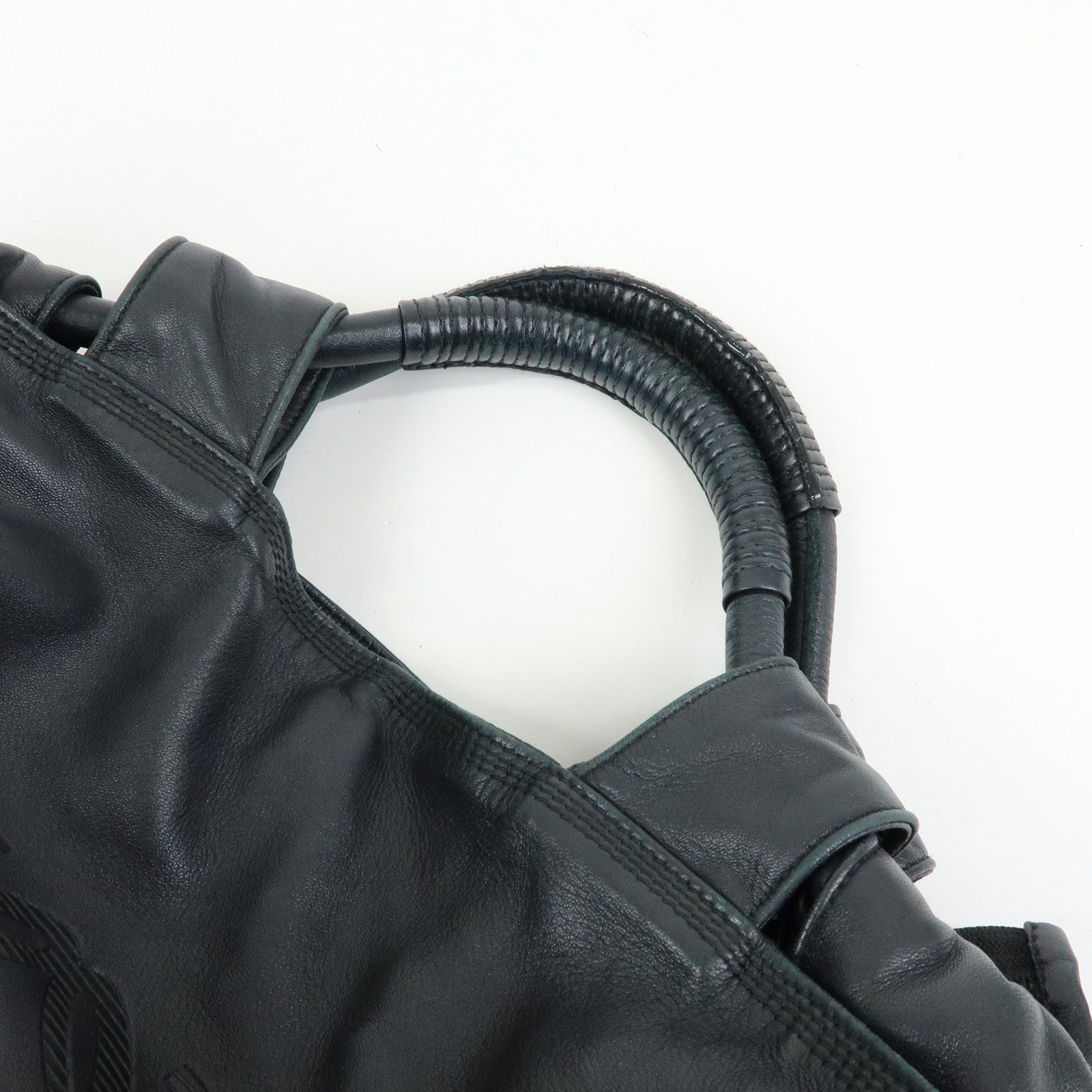 LOEWE Anagram Leather Nappa Aire Hand Bag Tote Bag Black