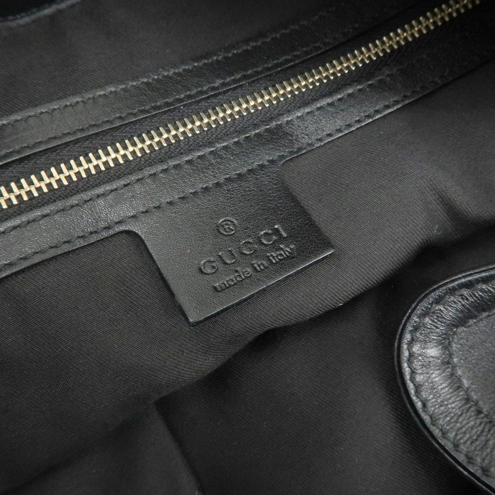 GUCCI Bamboo Leather 2Way Bag Hand Bag Shoulder Bag Black 169961