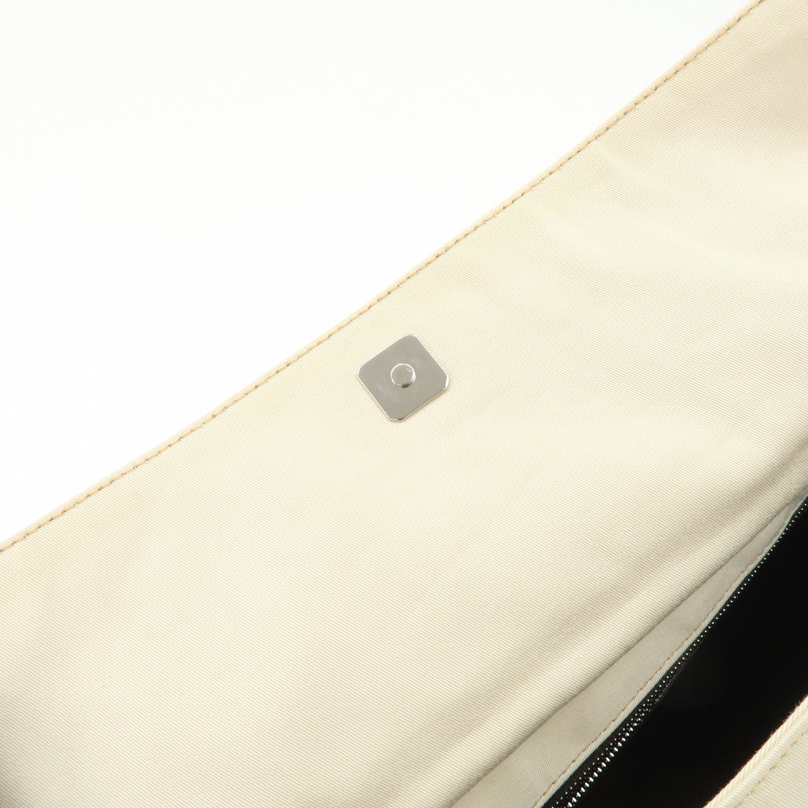 FENDI Canvas Shoulder Bag Hand Bag Ivory Silver Hardware