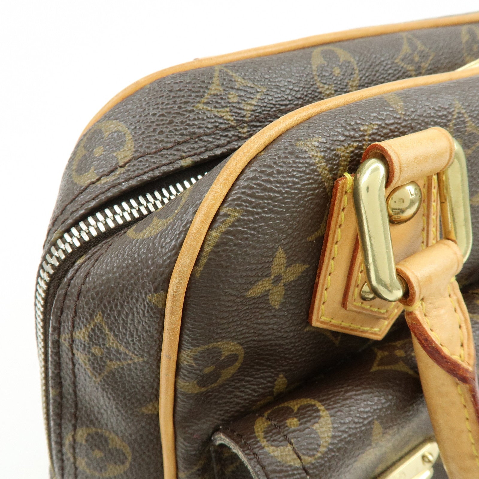 Louis Vuitton Monogram Manhattan PM Hand Bag Brown M40026