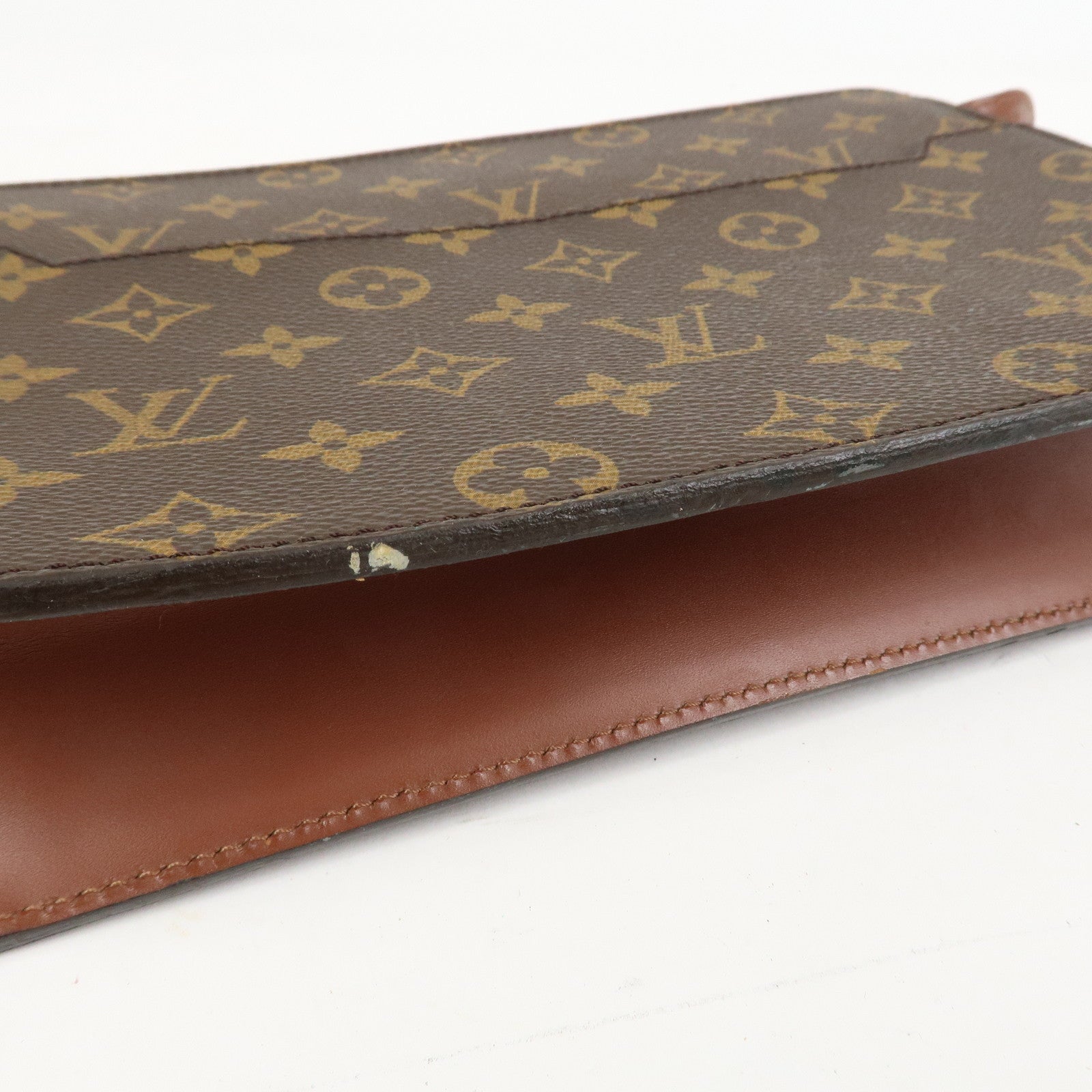 Louis Vuitton Monogram Pochette Homme Clutch Bag Brown M51795