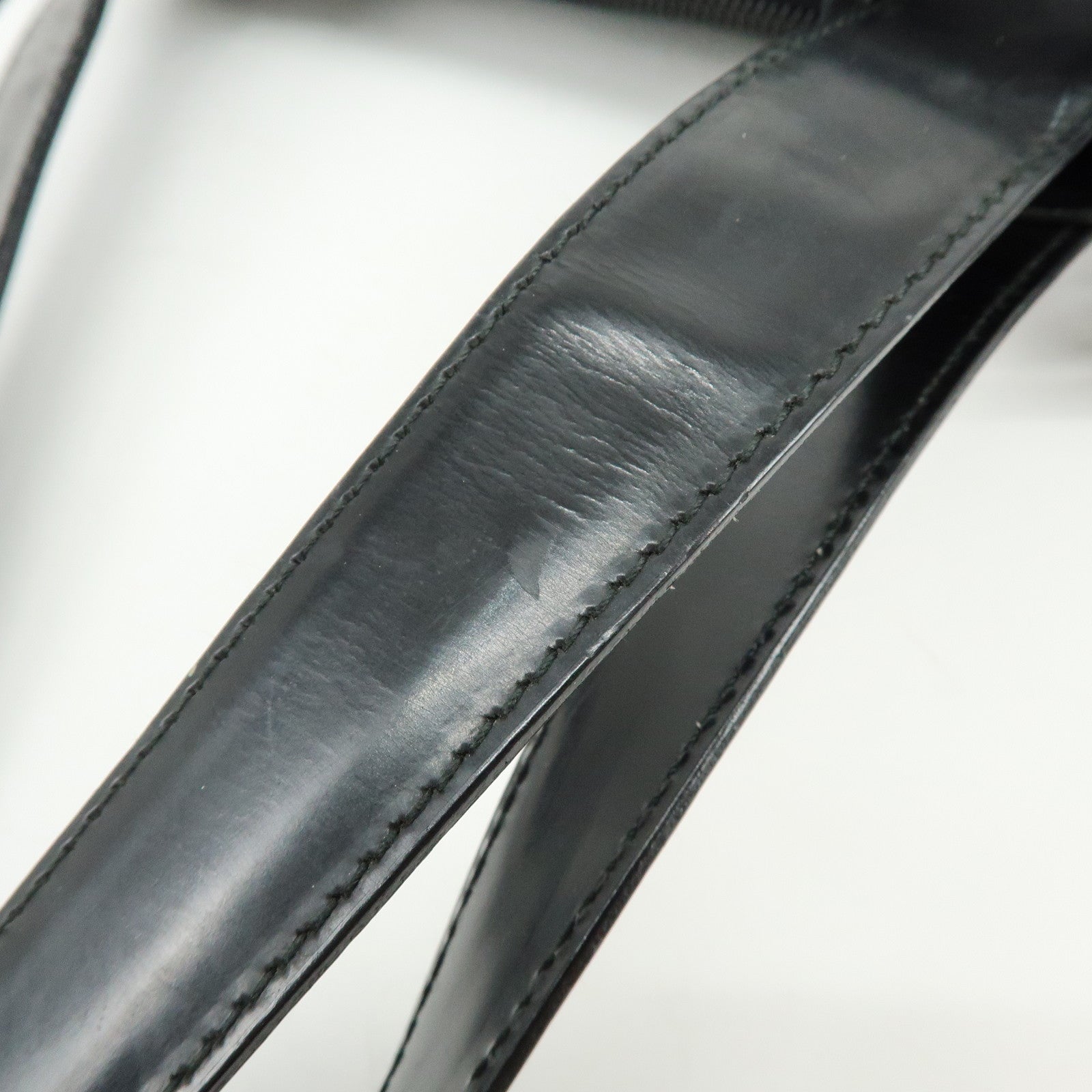 PRADA Triangle Logo Nylon Leather Shoulder Bag Tote Bag Black