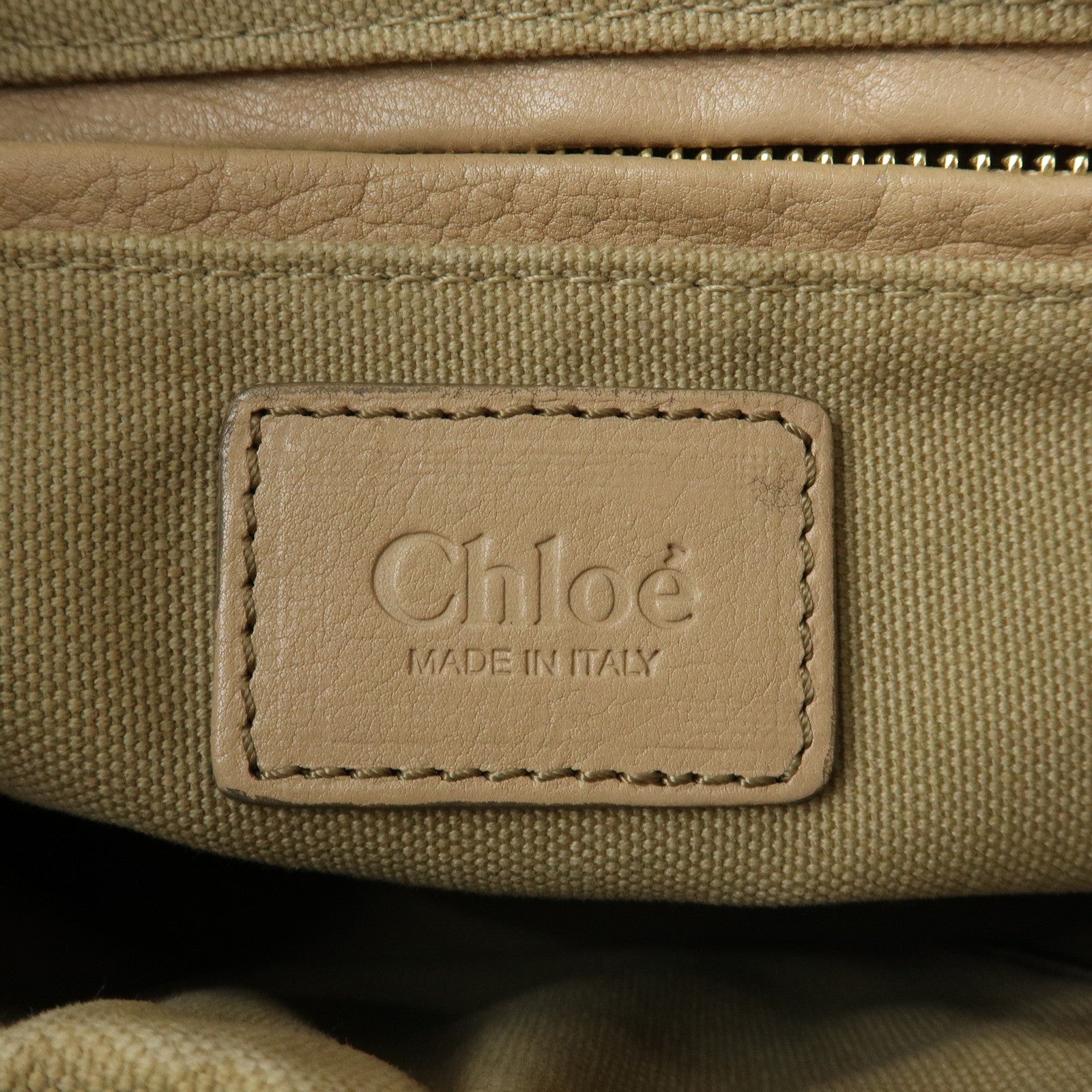 Chloe Marcie Leather 2Way Bag Shoulder Bag Hand Bag Beige