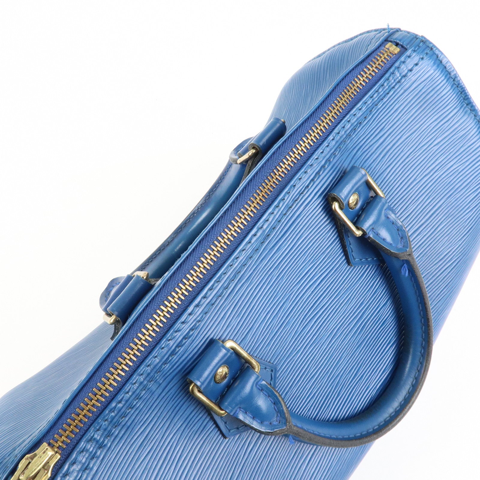 Louis Vuitton Epi Speedy 25 Hand Bag Boston Bag Blue M43015 Used