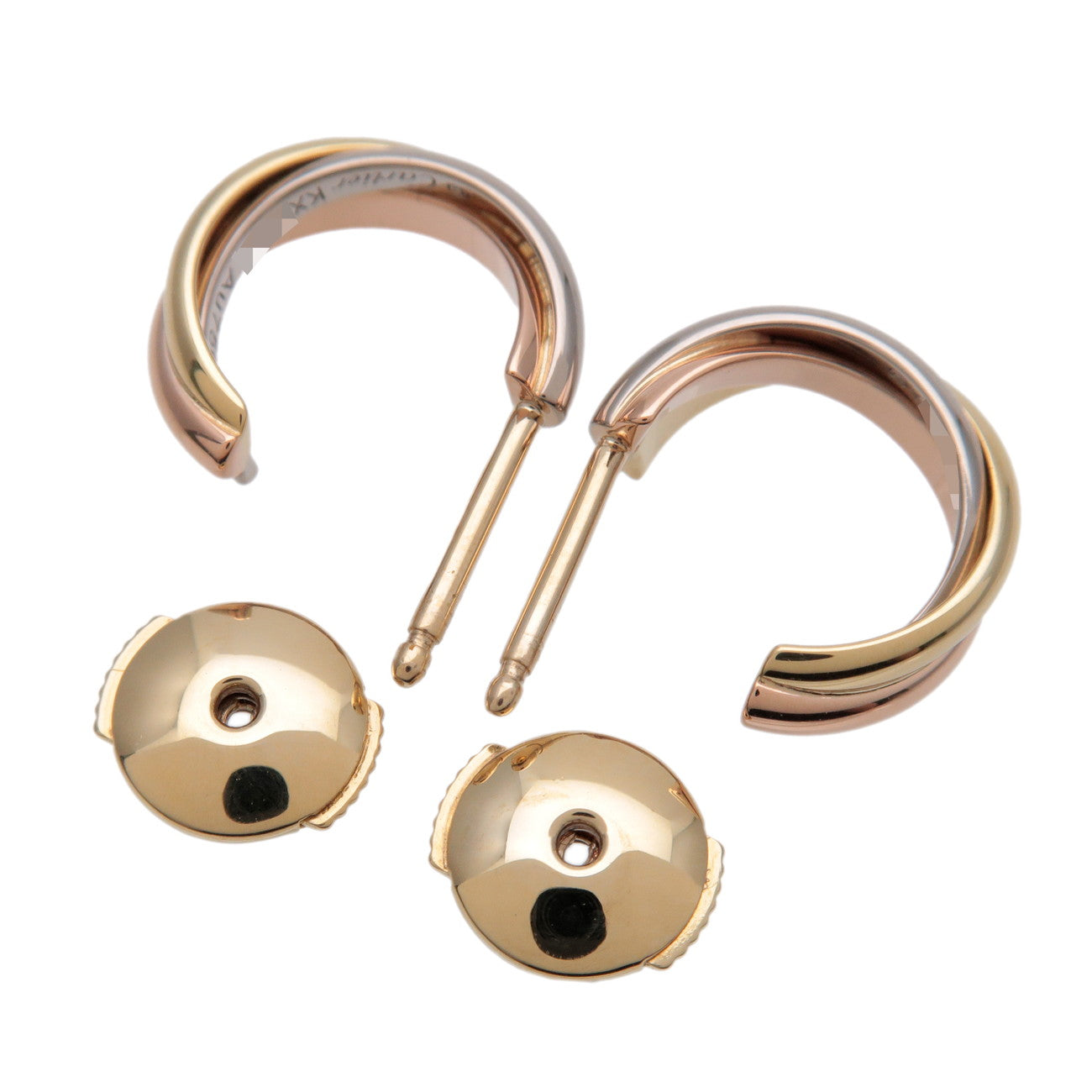 Cartier Trinity Earrings K18 750 White Gold Rose Gold Yellow Gold