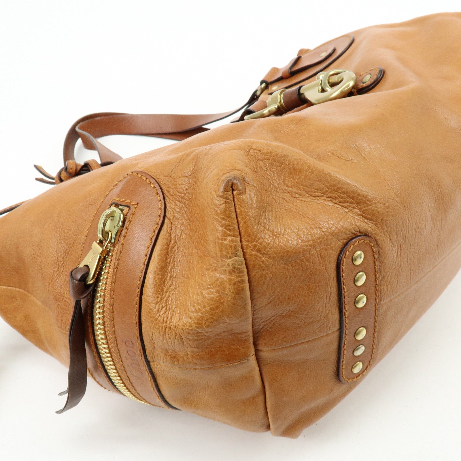 Chloe Kerala Leather Shoulder Bag Hand Bag Horse Charm Brown
