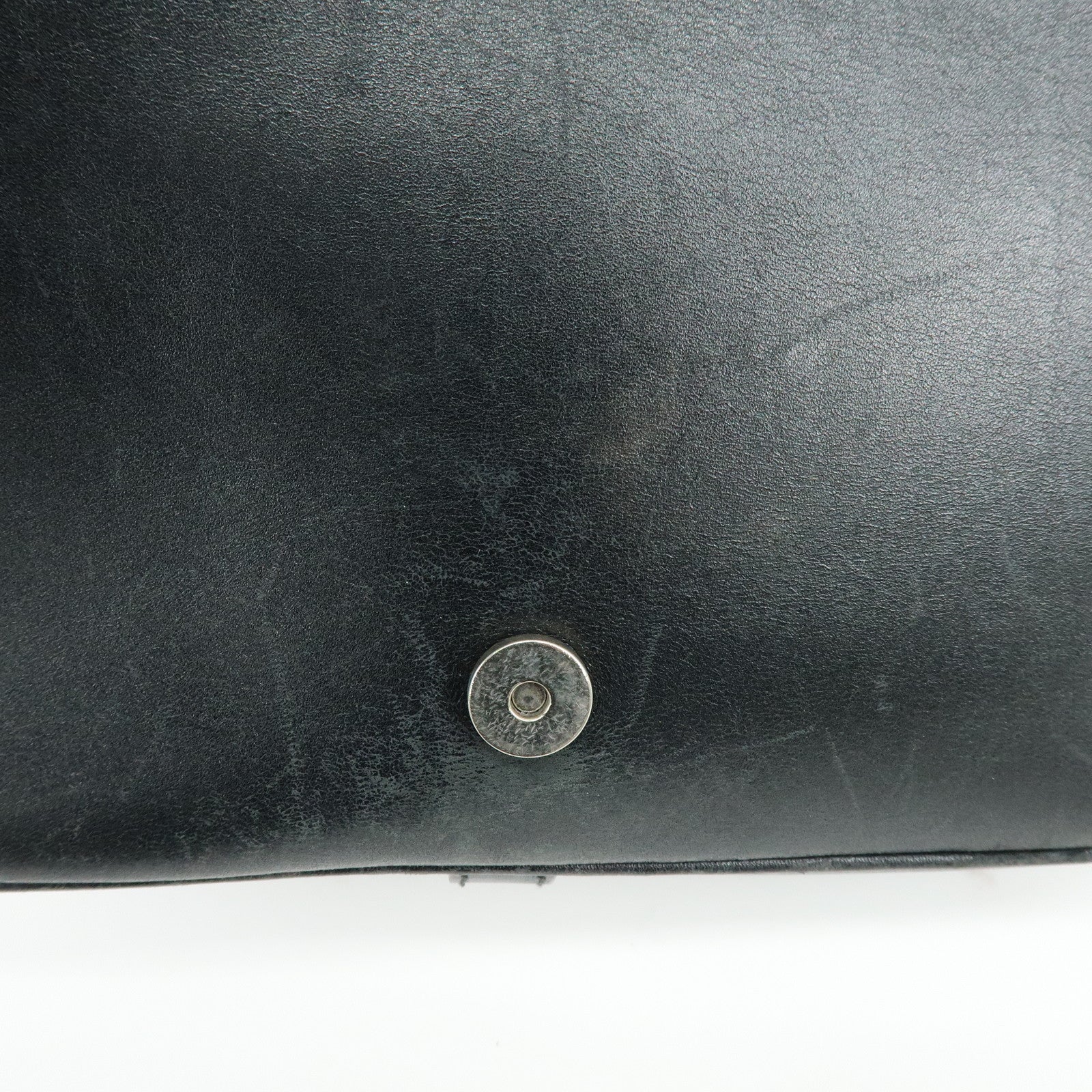 PRADA Leather Shoulder Bag Hand Bag Black