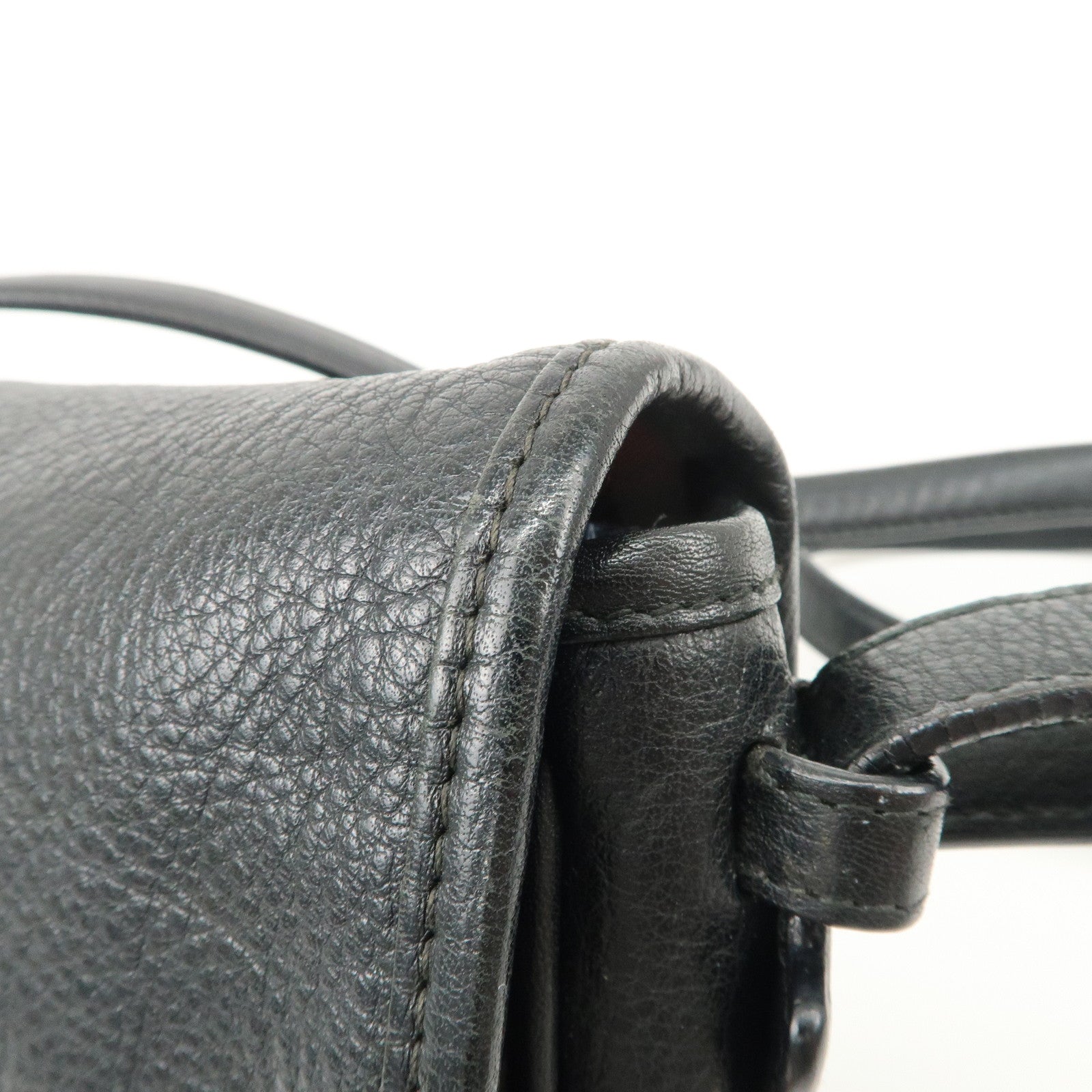 LOEWE Heritage Leather Shoulder Bag Crossbody Bag Black Used