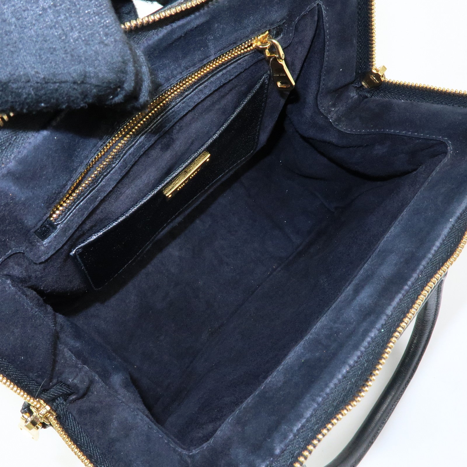 MIU MIU Madras Leather 2Way Bag Hand Bag Shoulder Bag Black