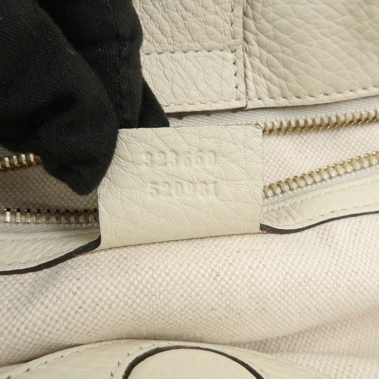 GUCCI Bamboo Leather Shopper Medium 2Way Shoulder Bag Ivory 323660