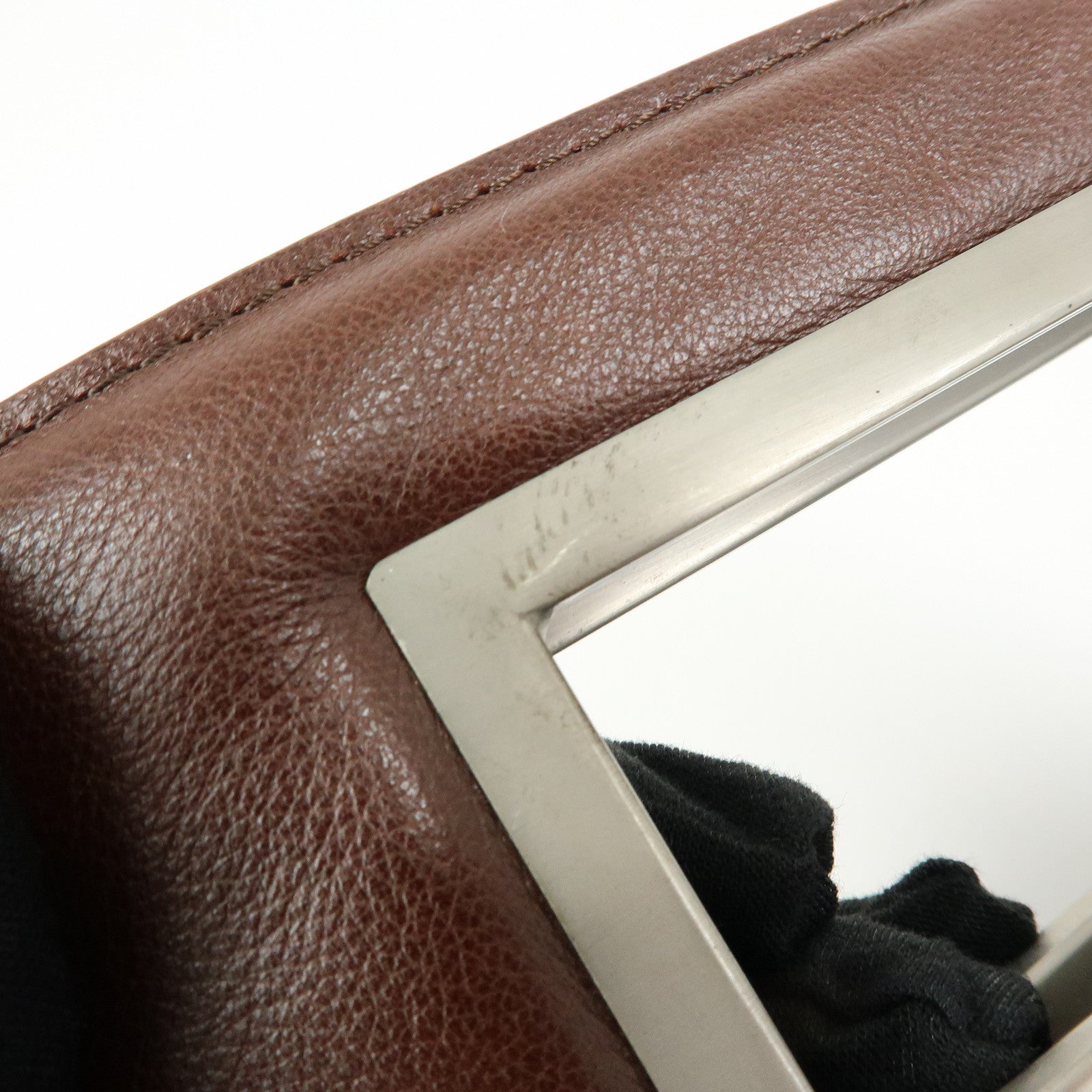 BOTTEGA VENETA Leather Square Hand Bag Brown