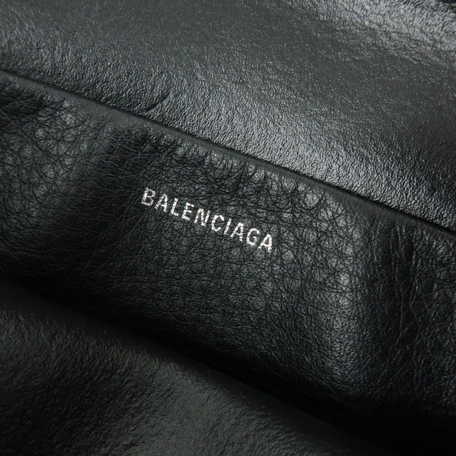 BALENCIAGA Everyday Camera Bag Leather Shoulder Bag S Black 489812