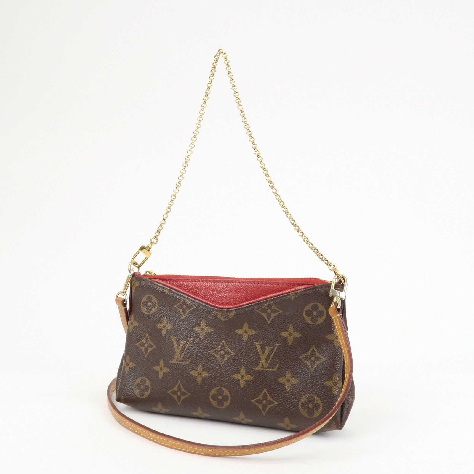 Louis Vuitton Monogram Pallas Clutch 2Way Bag Cerise M41638