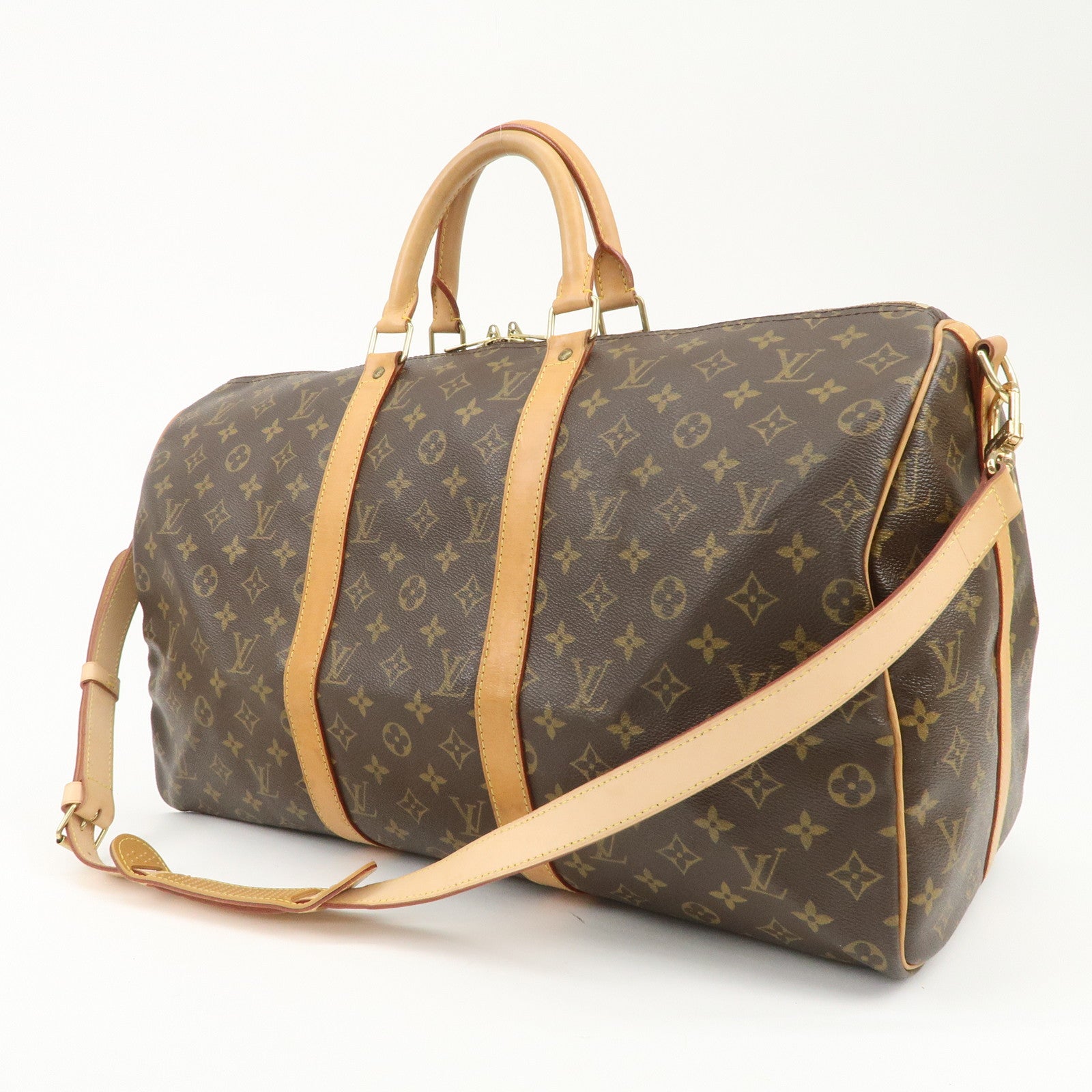 Louis Vuitton Monogram Keep All Bandouliere 50 Boston Bag M41416