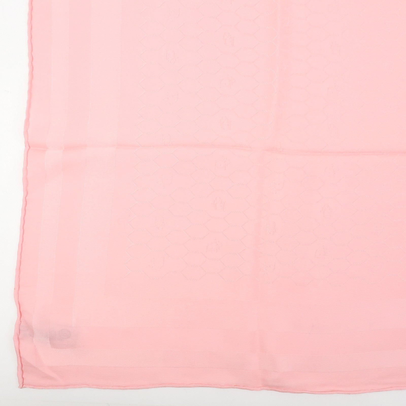 Christian Dior Silk 100% Scarf Honeycomb Pattern Pink