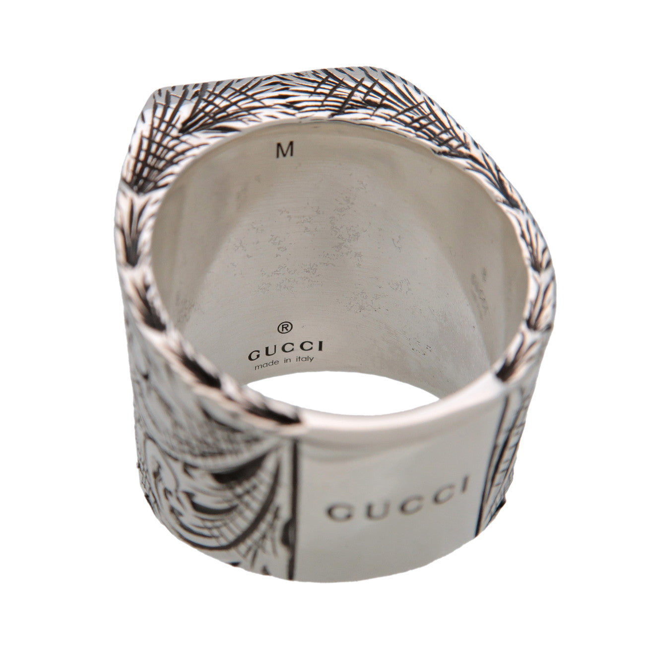 GUCCI Alphabet E Arabesque Ring SV925 Silver #M US7.5 EU56 HK17
