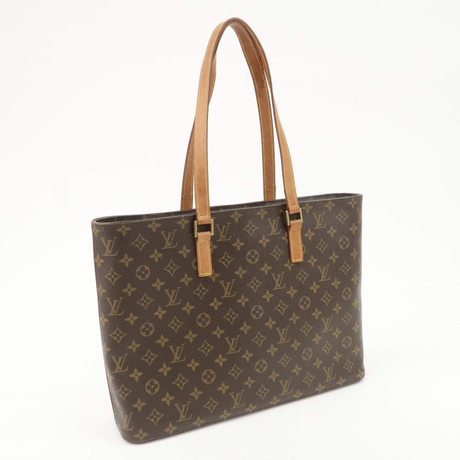 Louis Vuitton Monogram Luco Tote Bag Hand Bag Brown M51155 Used