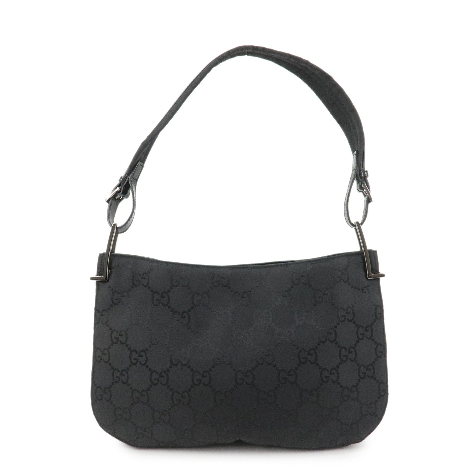 GUCCI GG Monogram Nylon Leather Shoulder Bag Black 001・3193