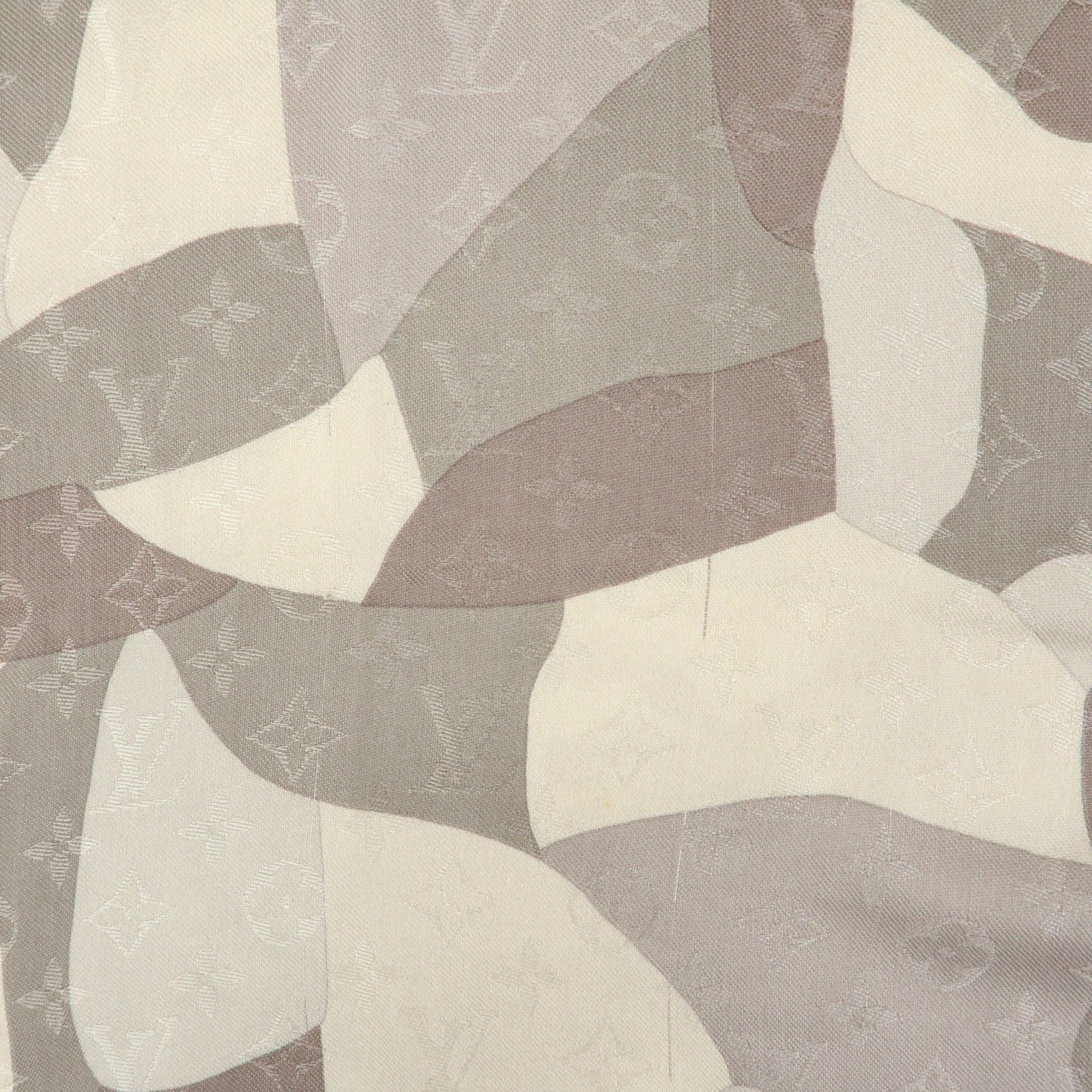 Louis Vuitton Monogram Silk Wool Shawl Scarf Camouflage Gray M75397