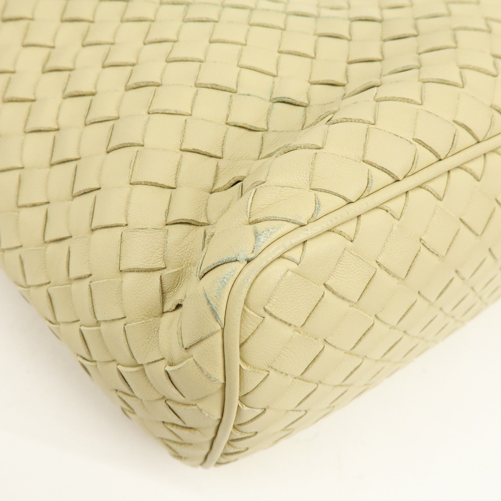 BOTTEGA VENETA Hobo Intrecciato Leather Shoulder Bag Beige 239988