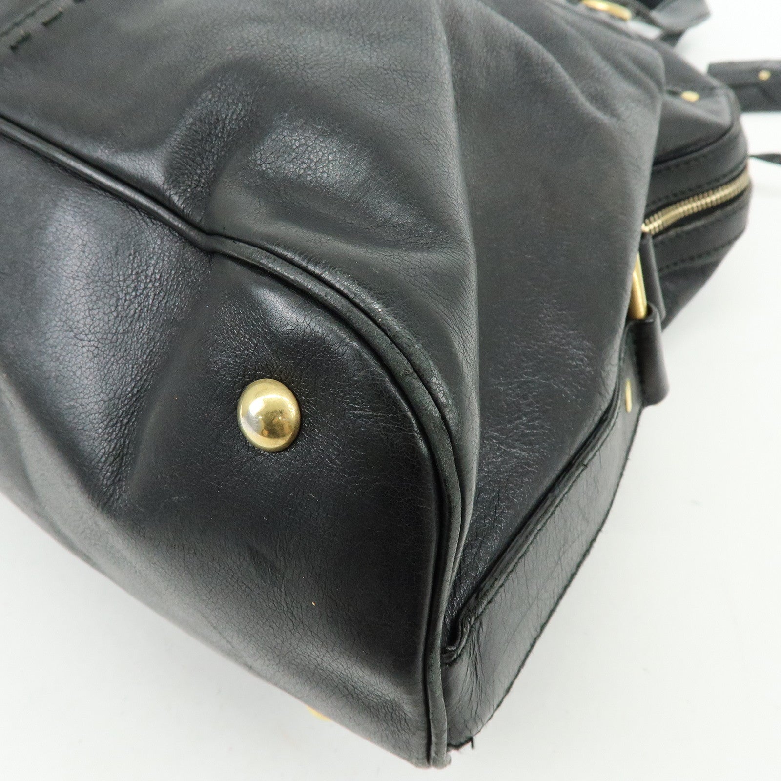 SAINT LAURENT PARIS MUSE Leather Hand Bag Shoulder Bag Black 153959