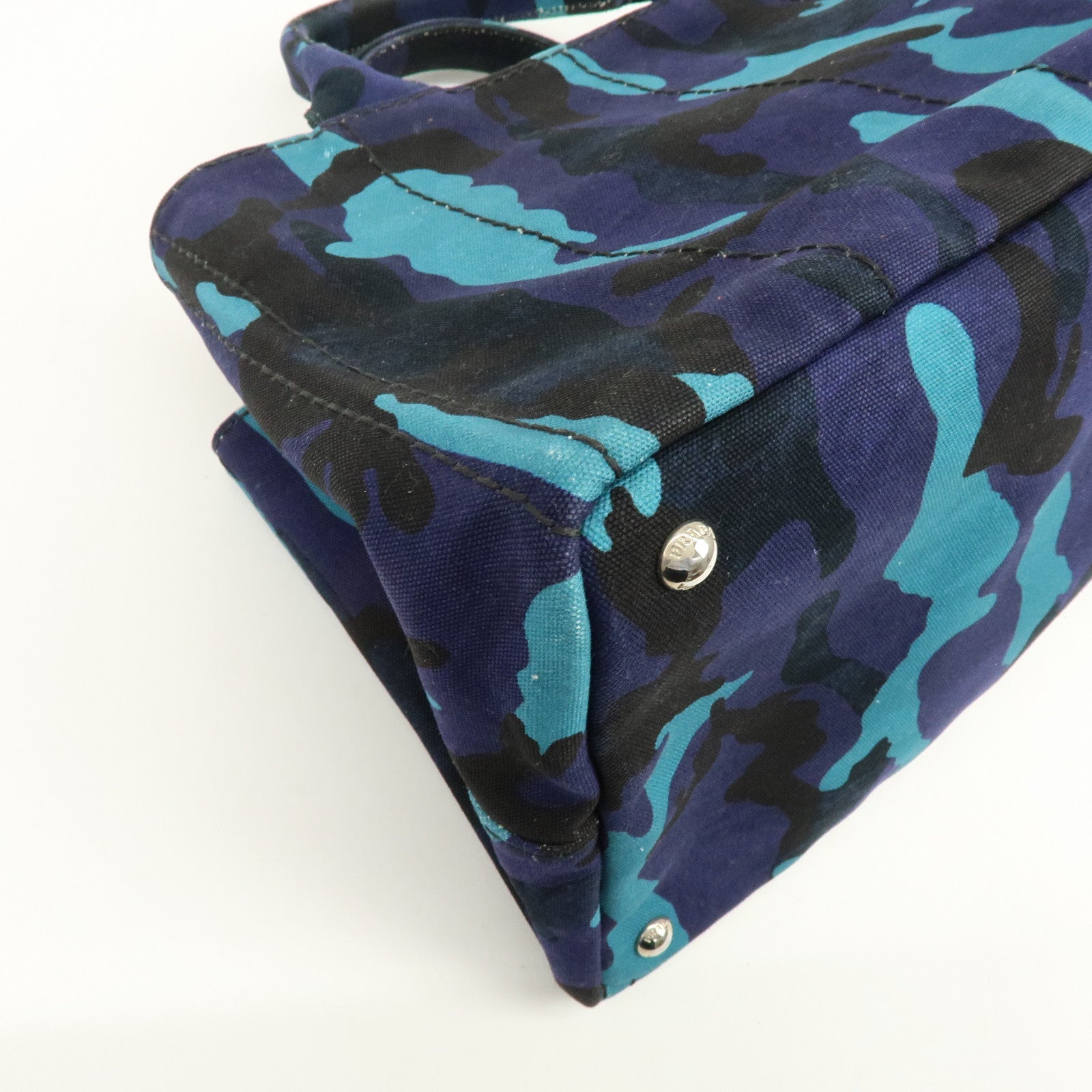 PRADA Triangle Logo Canapa Canvas 2Way Hand Bag Camouflage B2642B