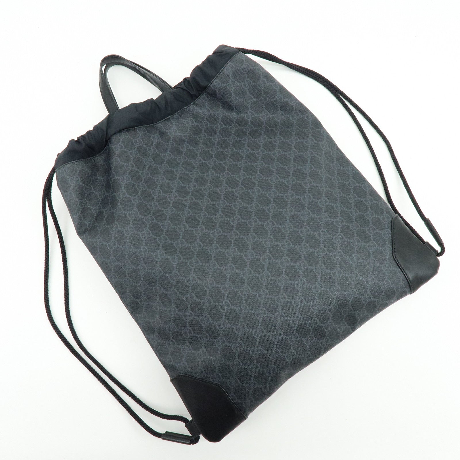 GUCCI Sherry GG Supreme Leather Backpack Rucksack Black 473872