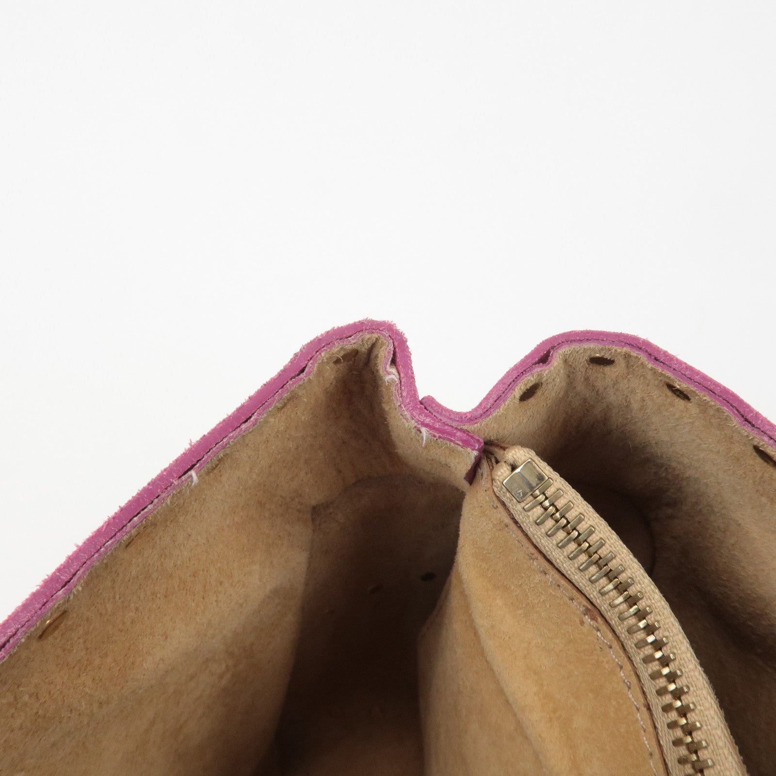 CELINE Suede Leather Studs Buggy Bag Hand Bag Pink Gold